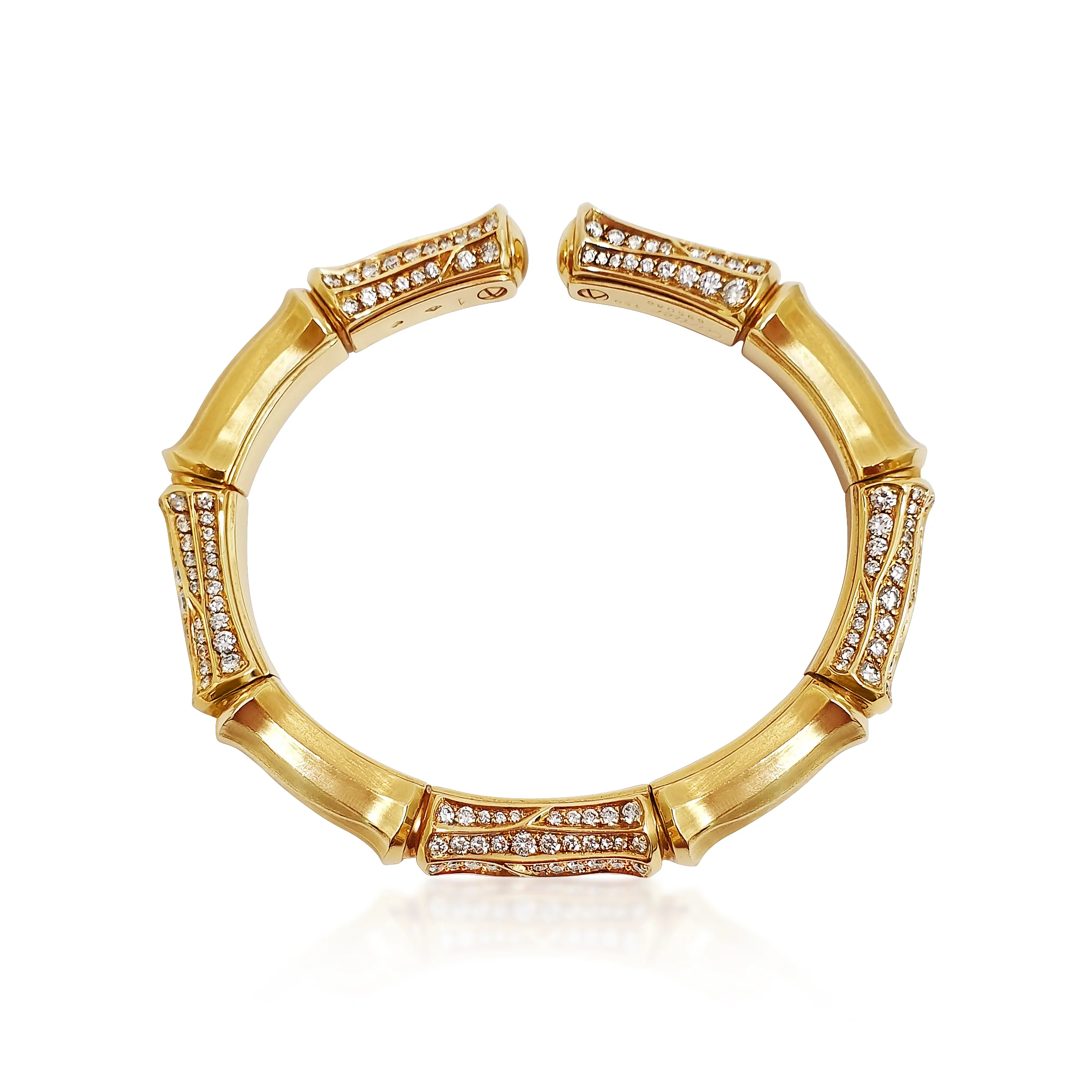 A ‘Bamboo’ Gold and Diamond Bracelet, by Cartier