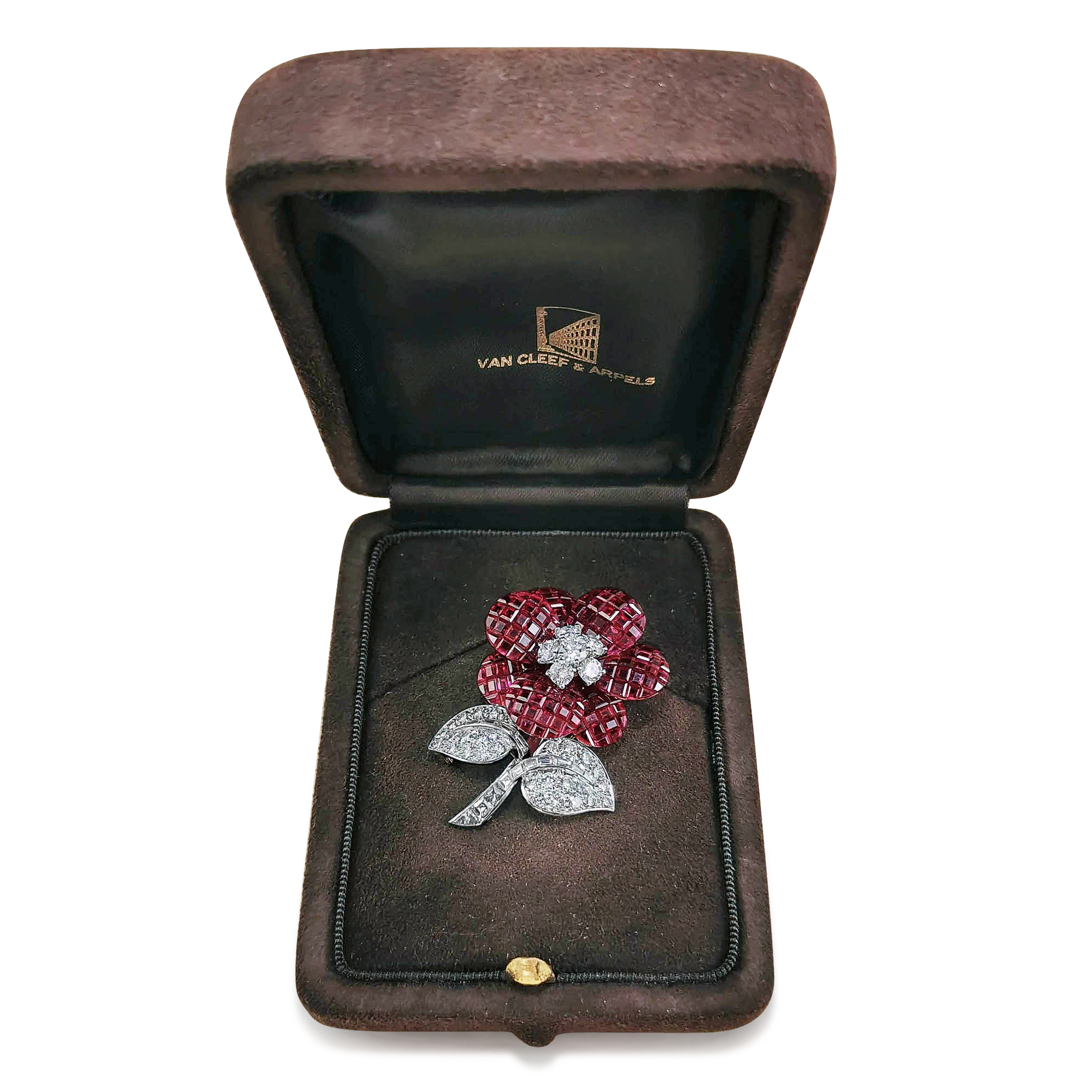 BO229:190617 Ruby and Dia Brooch in box by VCA.jpg