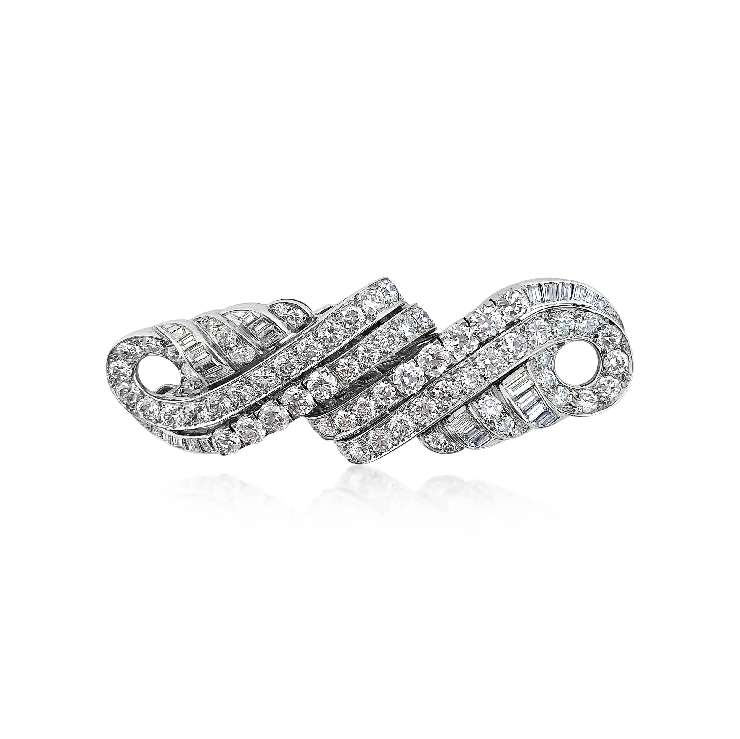 A Diamond Double Clip Brooch by Tiffany &amp; Co  
