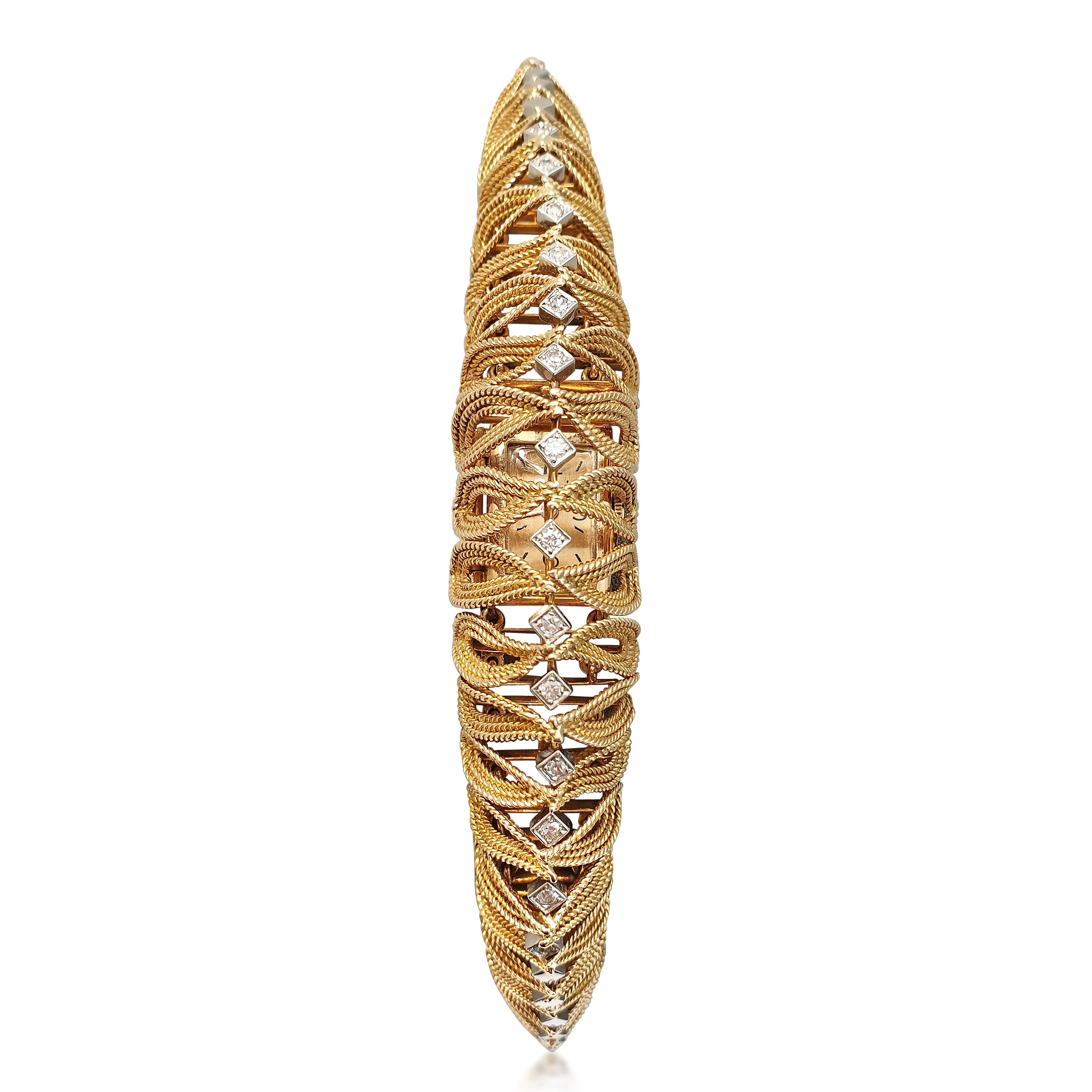 A Gold and Diamond Wristwatch, by Sterlé  