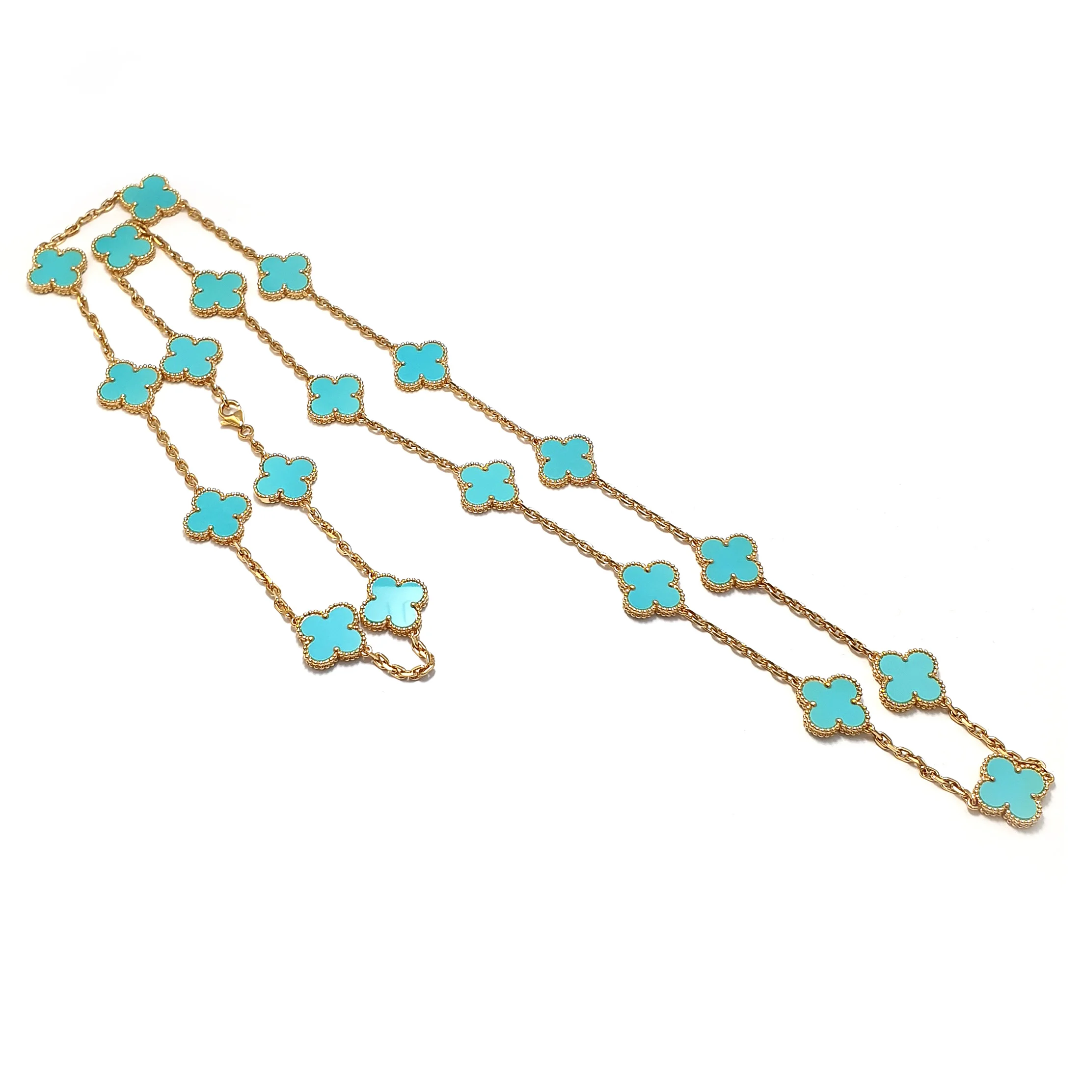 A Turquoise and Gold Chain by Van Cleef and Arpels