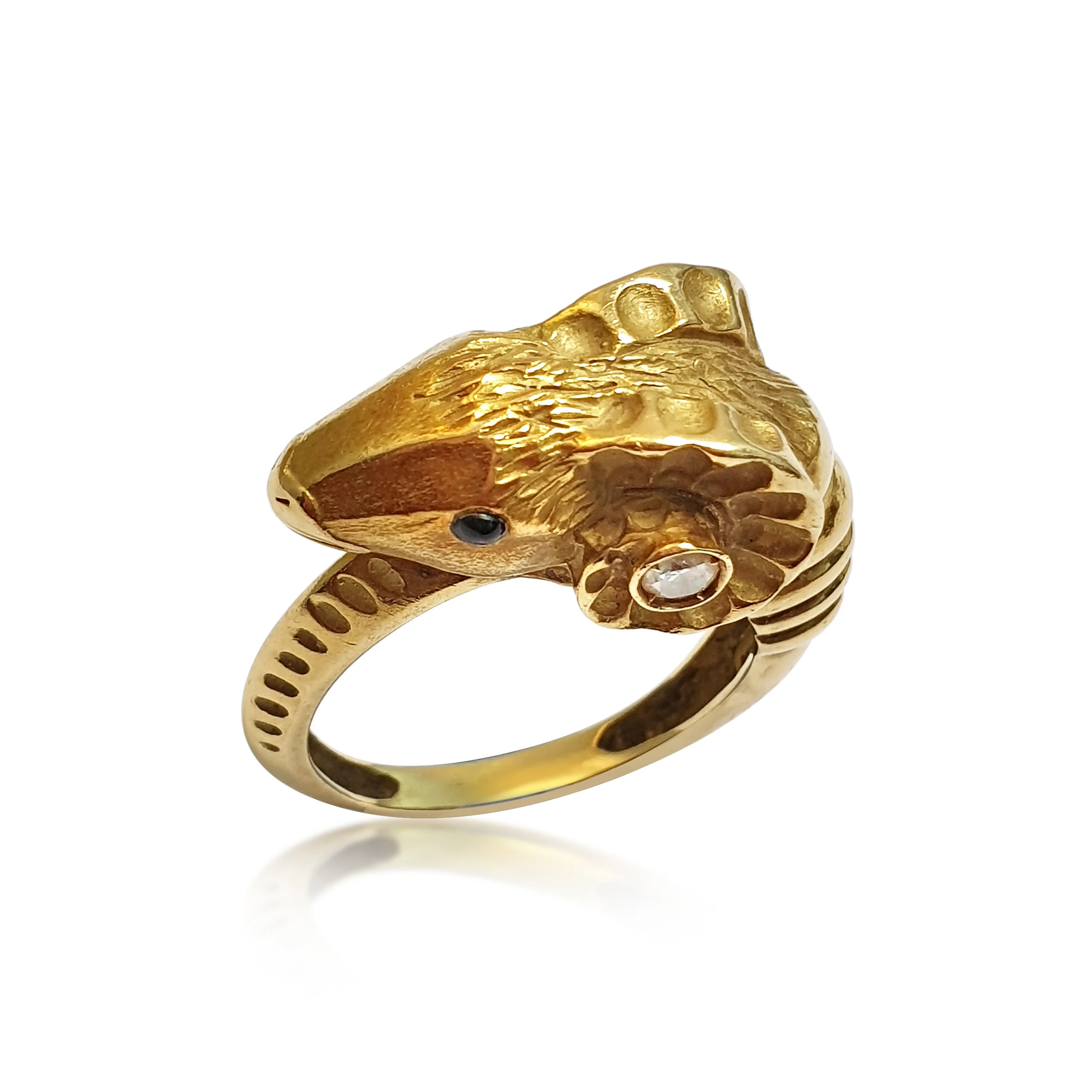 A Yellow Gold Ram Ring, by J P Bellin  