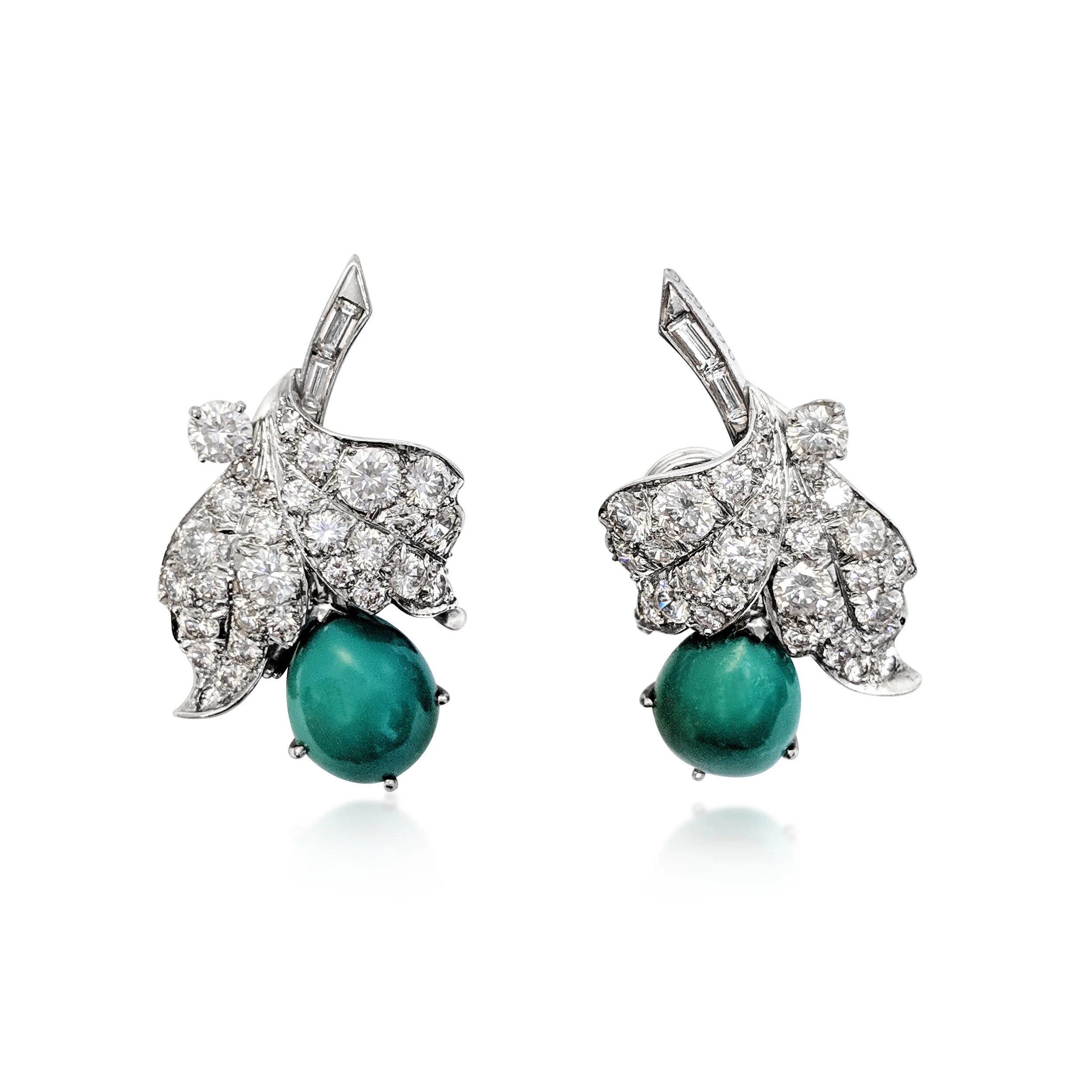 EA211:241019 Pair of Turquoise and Dia Earrings by VCA.jpg