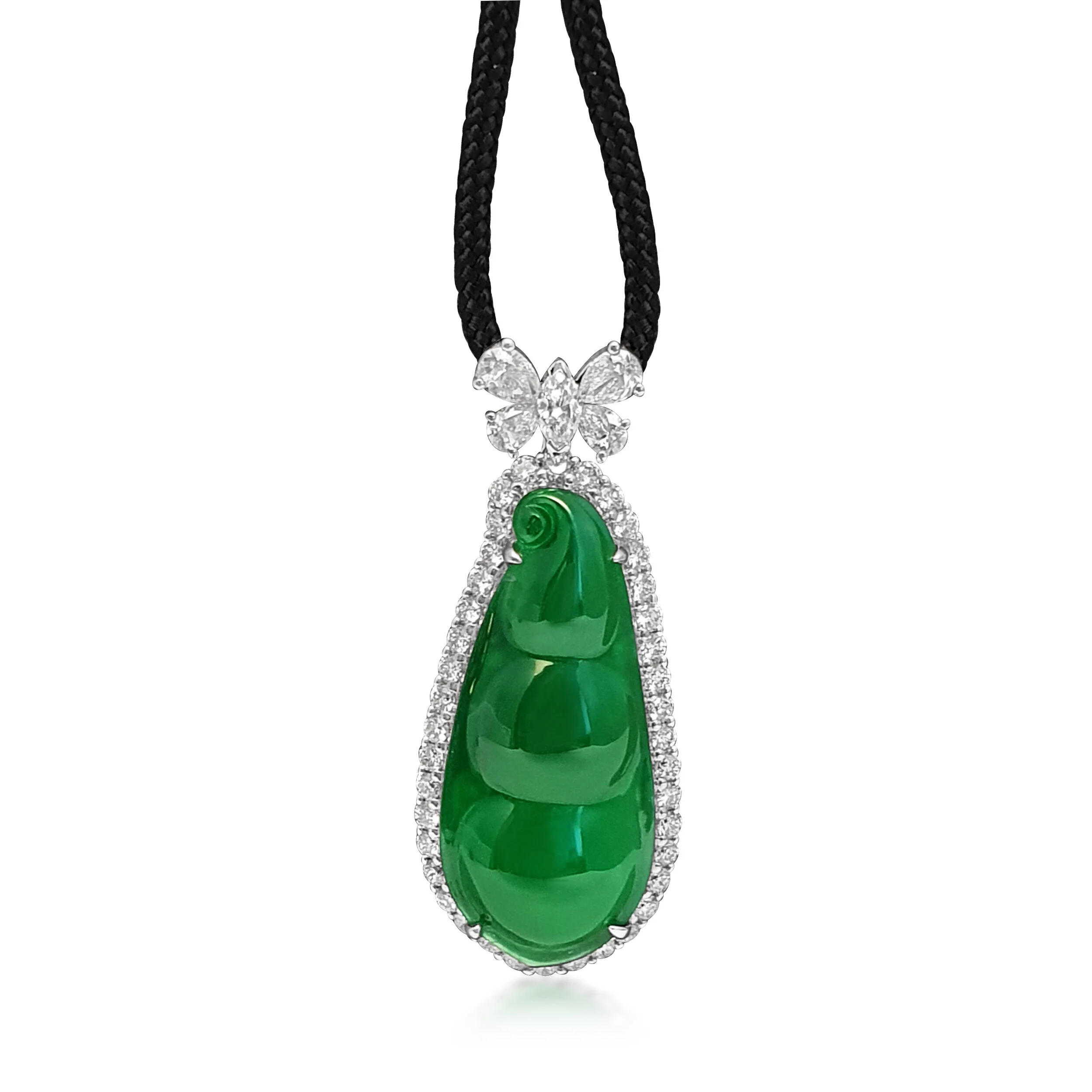A Jadeite and Diamond Pendant