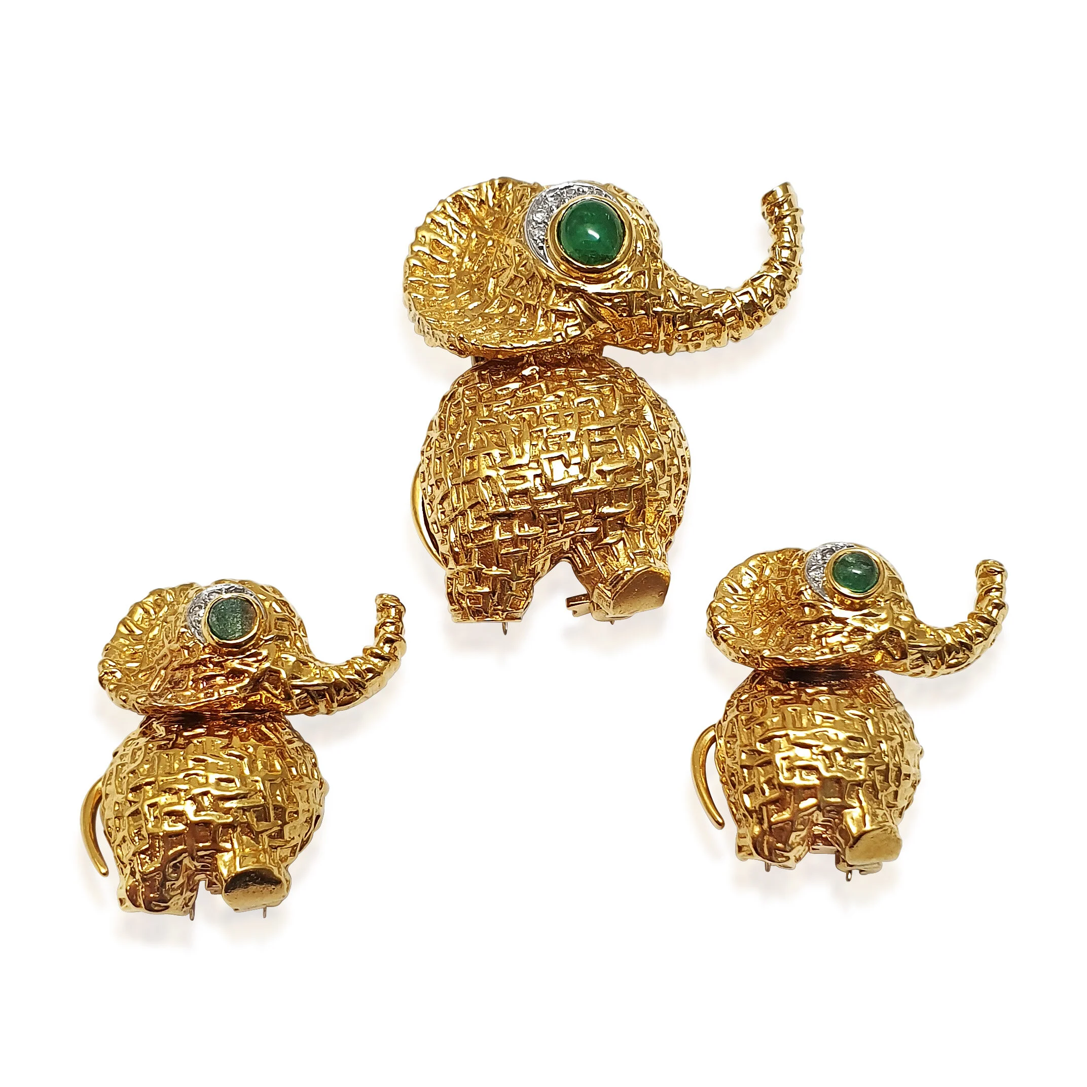 A Set of 3 Elephant Brooches, by Van Cleef  &amp; Arpels