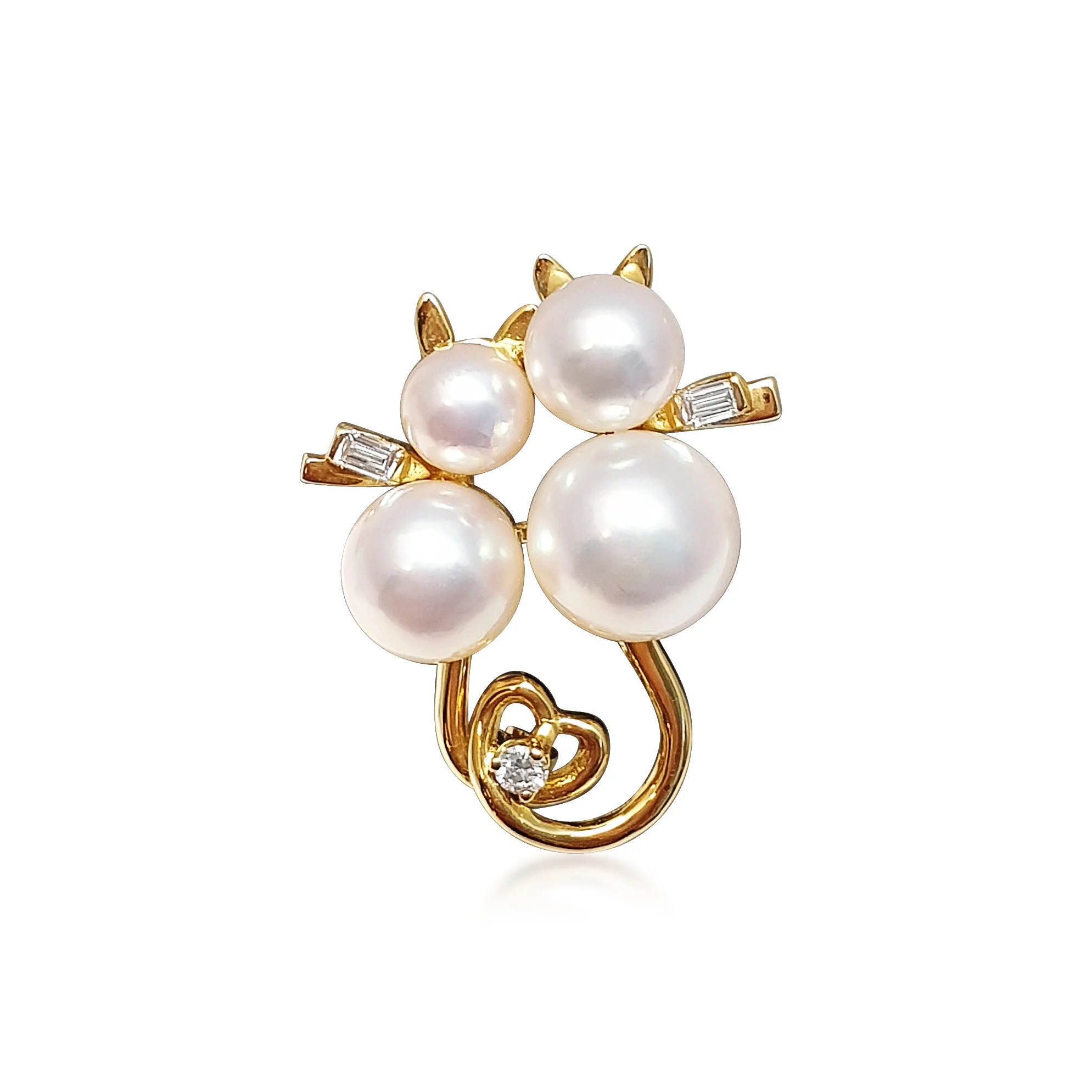 A Cultured Pearl and Diamond Brooch, by Van Cleef &amp; Arpels
