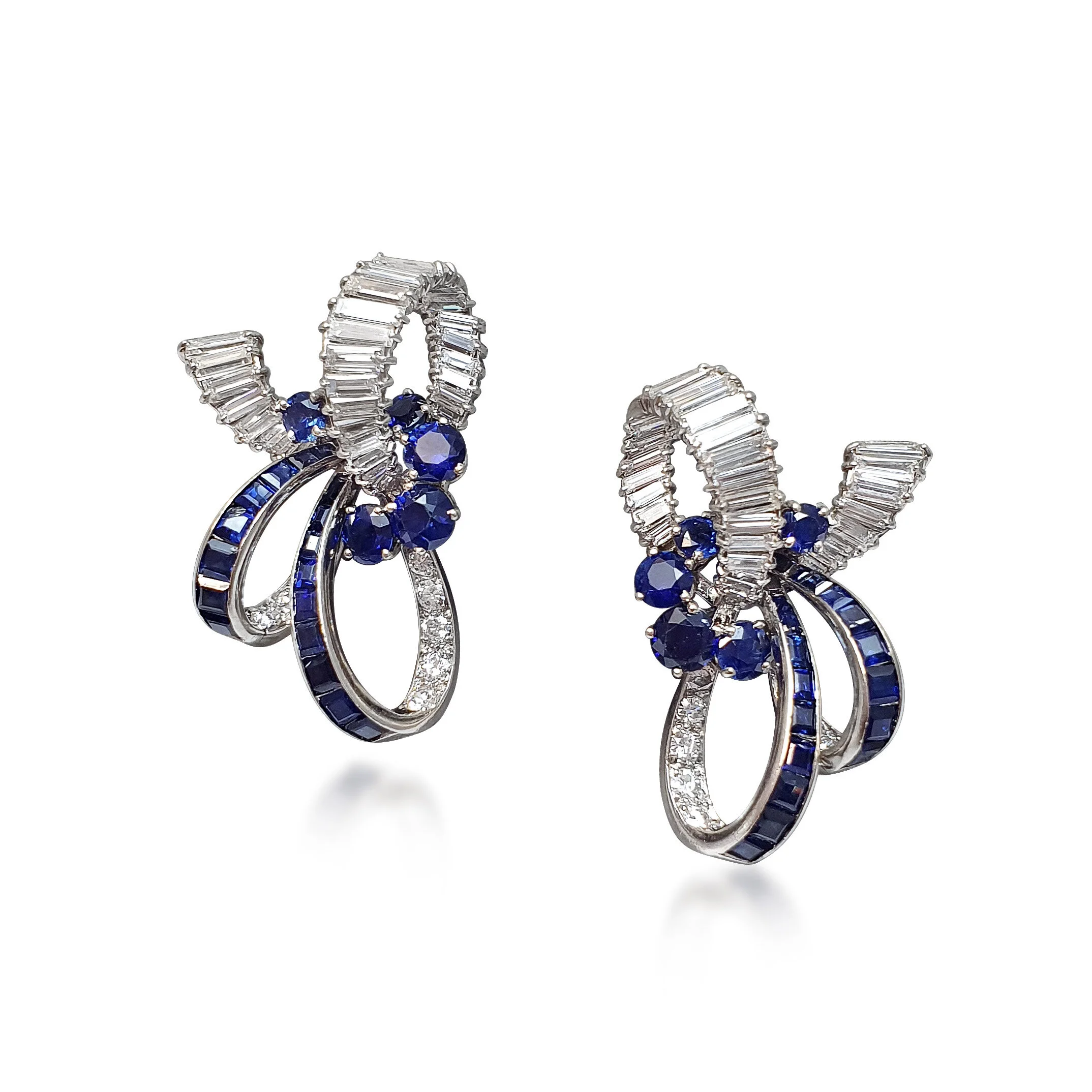 EA230:200105 Pair of Sapphire and dia Earclips by Mauboussin.jpg