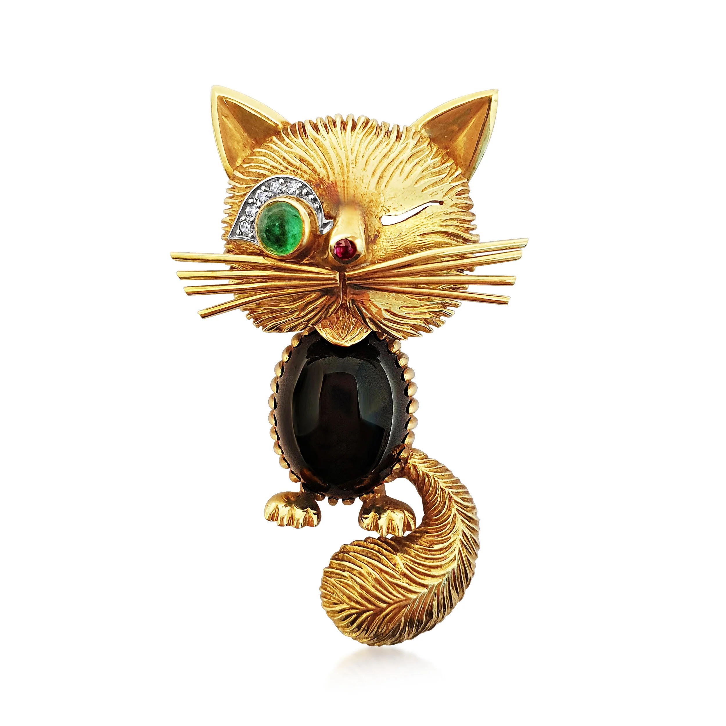 BO267:200513 Gold Cat Brooch by VCA.jpg
