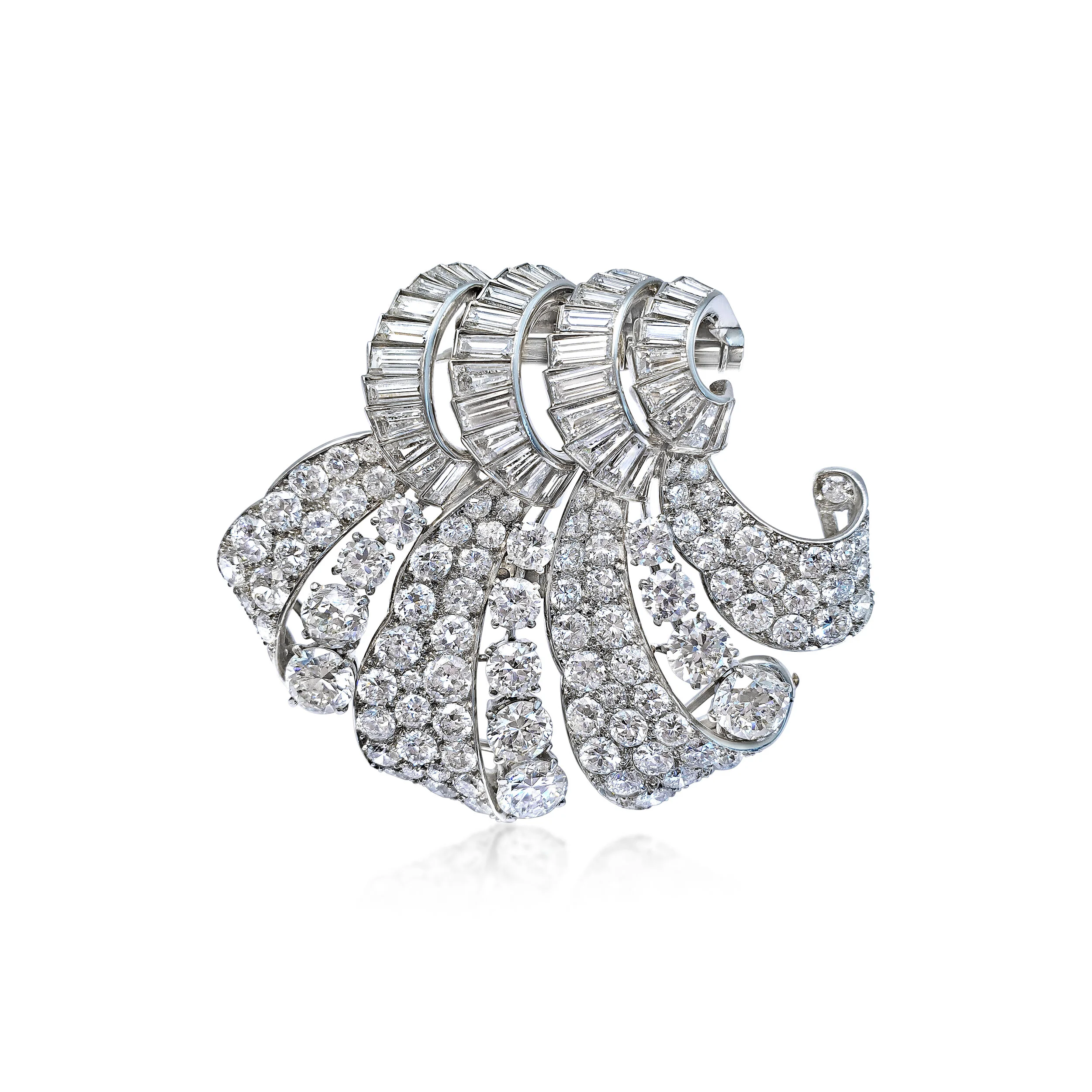 An Art Deco Diamond Double Clip Brooch, attributed to Rubel Frères, circa 1930s
