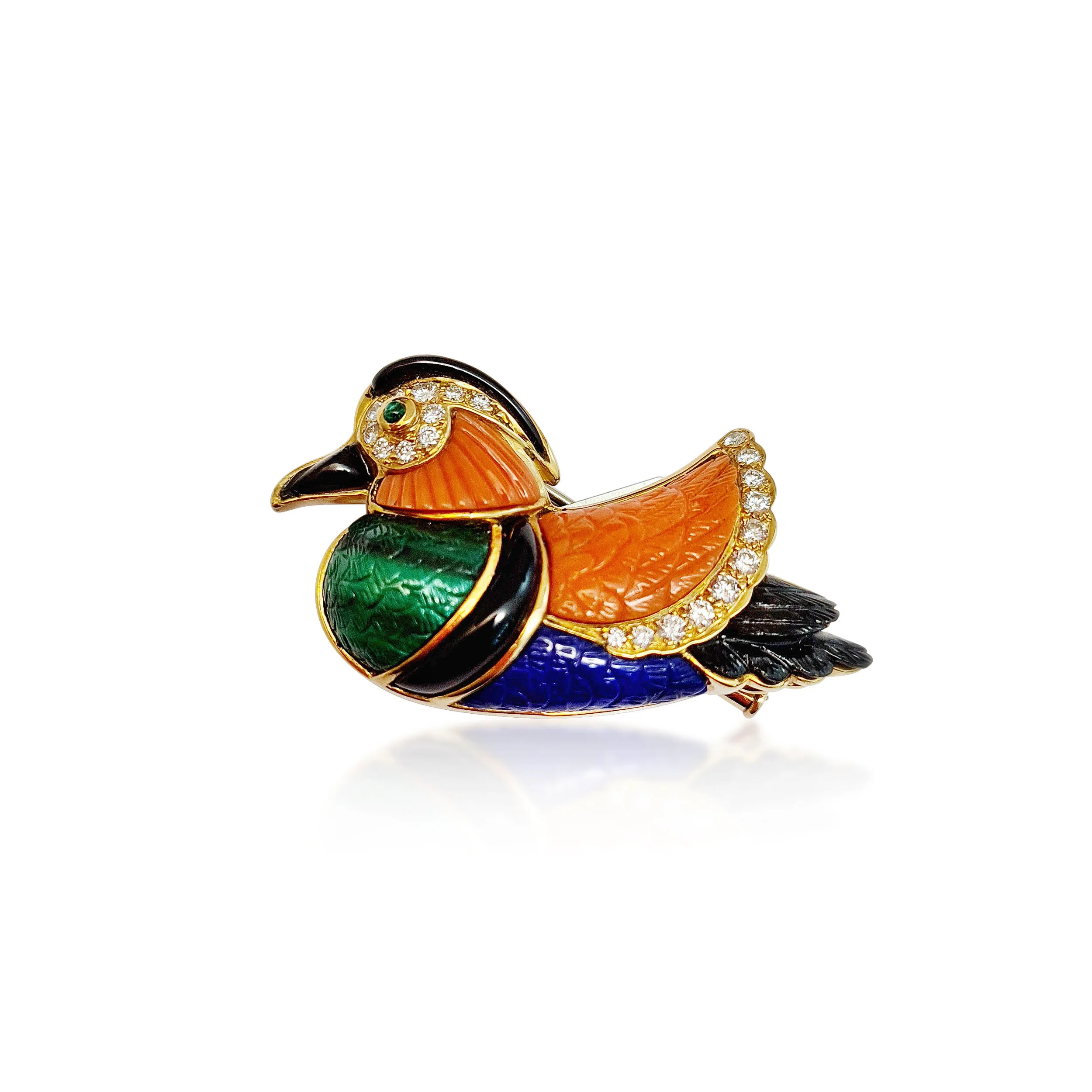 A Multi-Gem and Diamond Duck Brooch, by Van Cleef &amp; Arpels