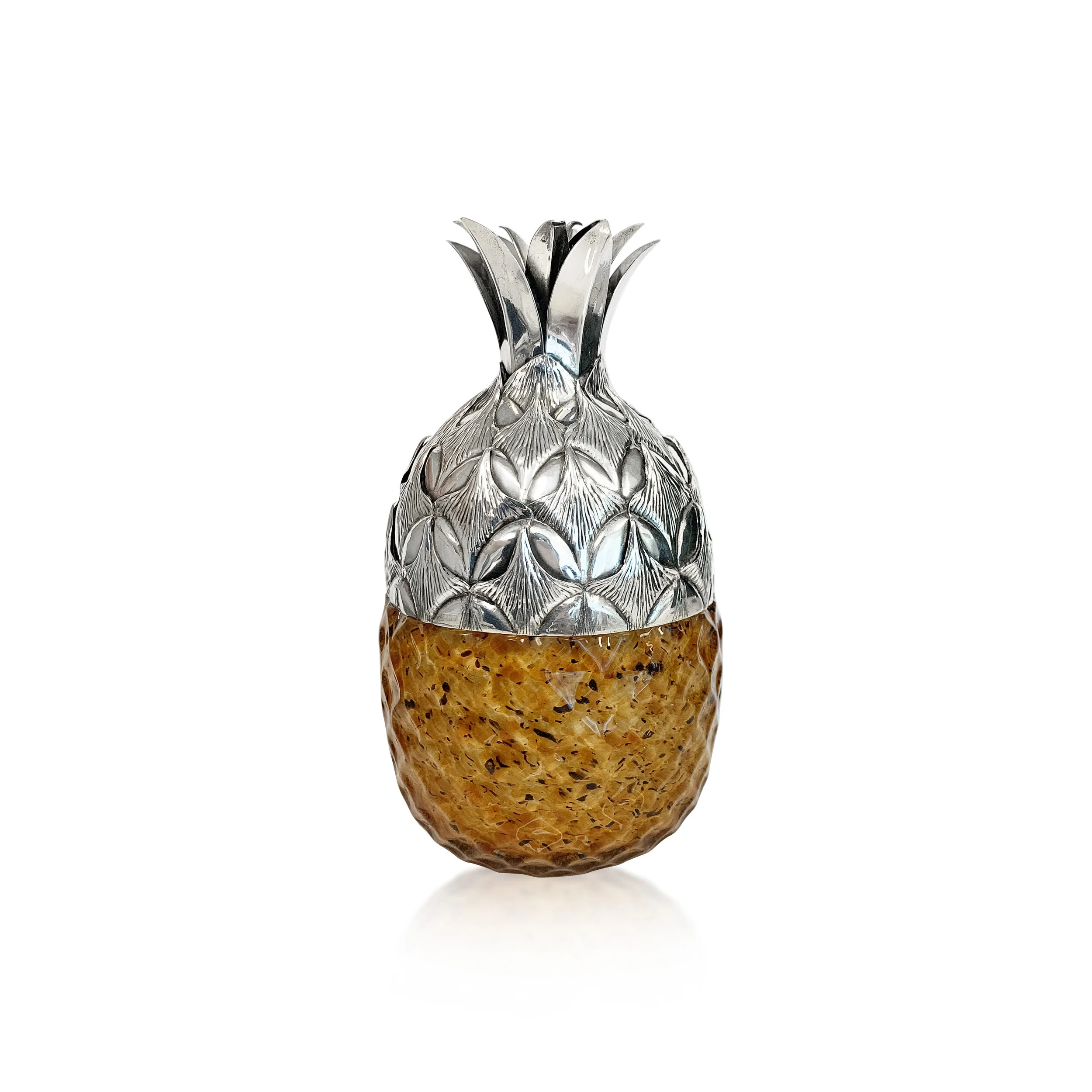 A Sterling Silver Murano Glass Pineapple Condiment Jar, by Buccellati  