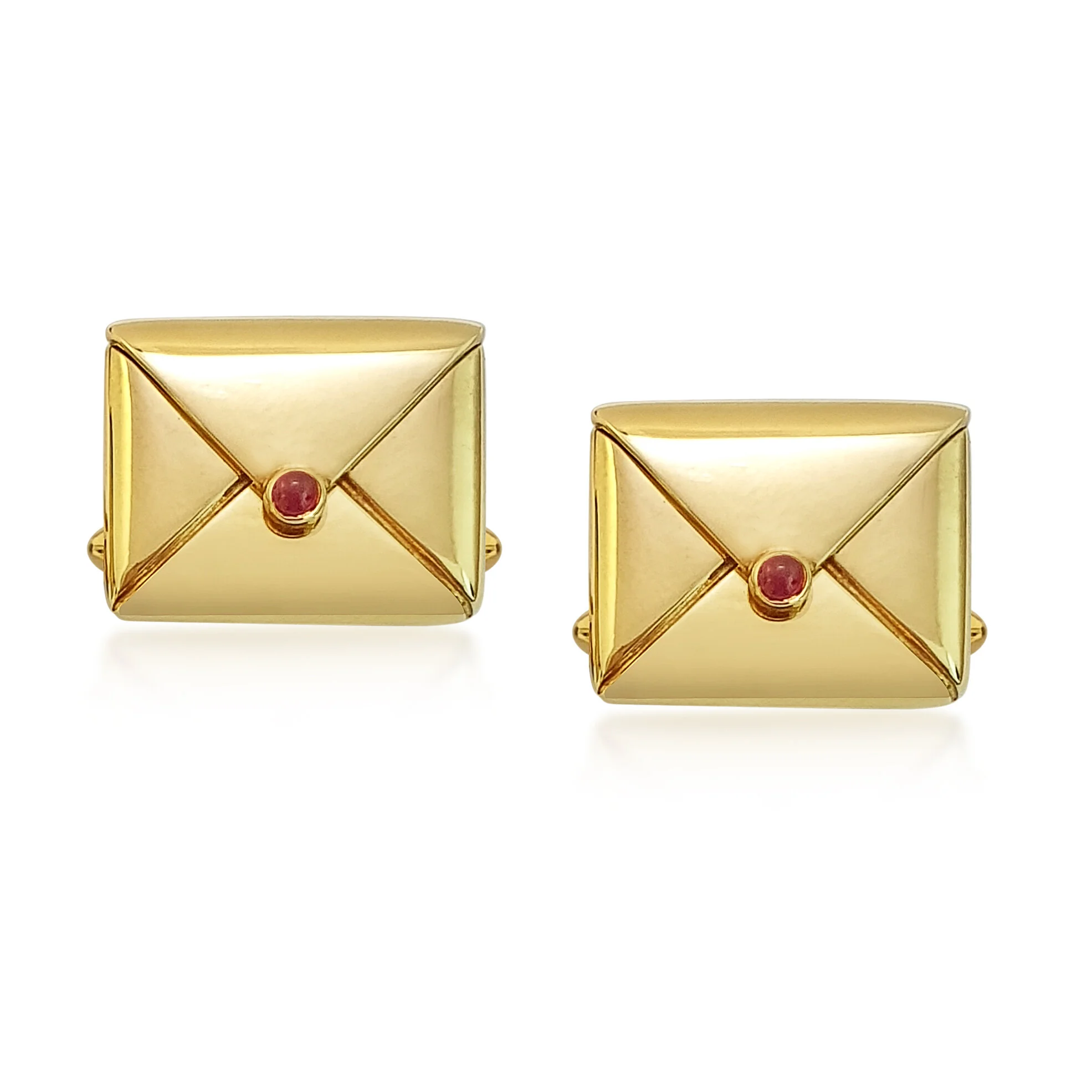 INSCRIBED 18K Yelow Gold Cufflink 16.90gms 2 Rubies 0.06cts.jpg
