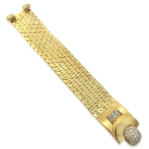  A Diamond and Gold Ludo Hexagone Bracelet, by Van Cleef &amp; Arpels 