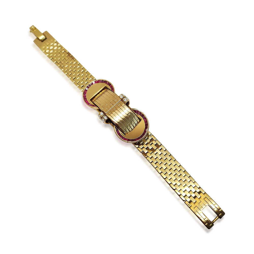  A Ruby and Gold Ludo Briquettes Watch, by Van Cleef &amp; Arpels 