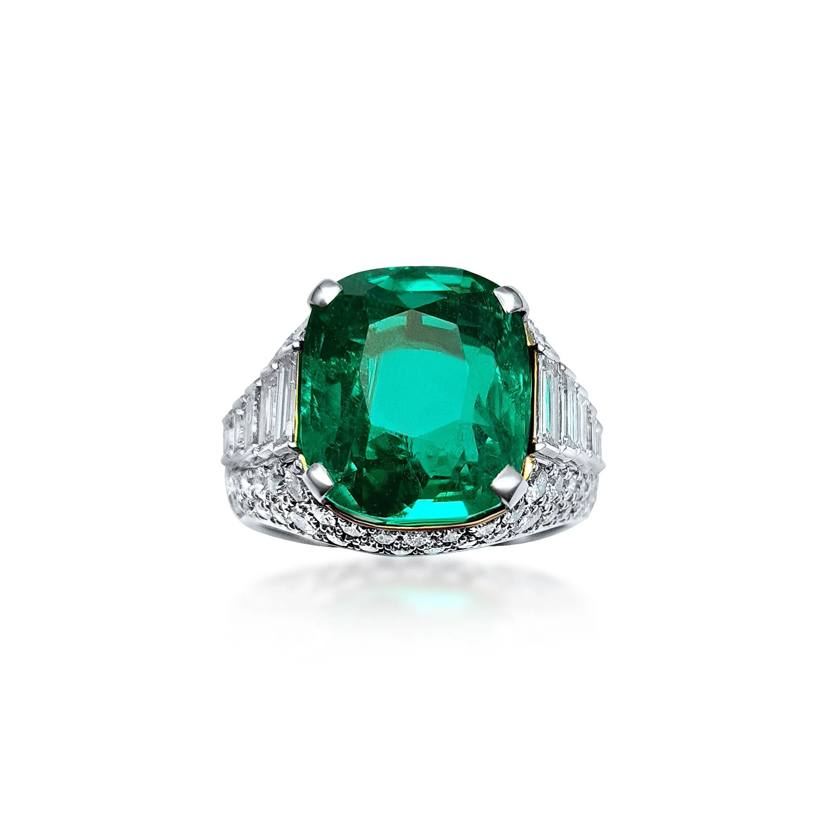 An Emerald and Diamond 'Trombino' Ring, by Bulgari