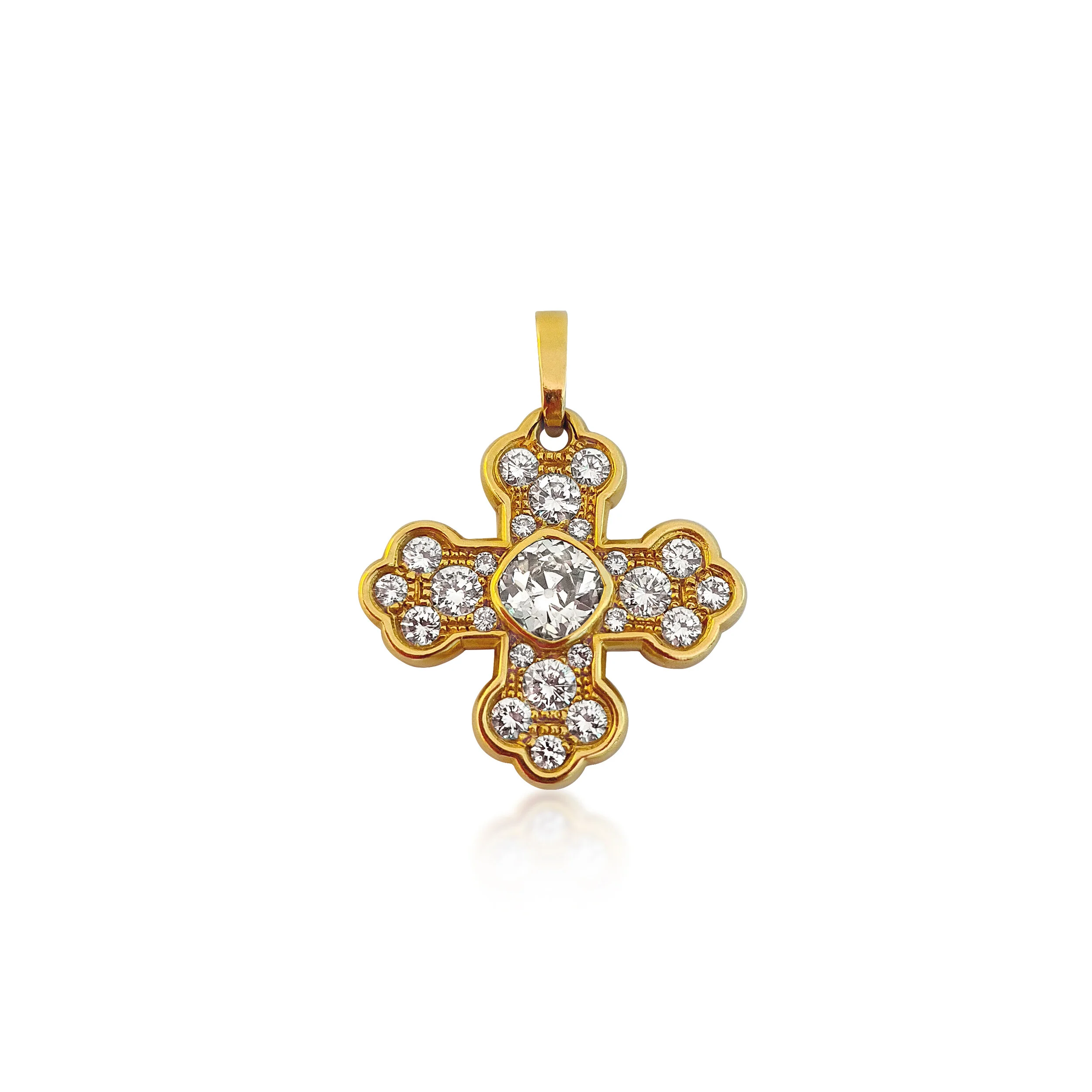 A Diamond and Gold Cross Pendant, by Marina B