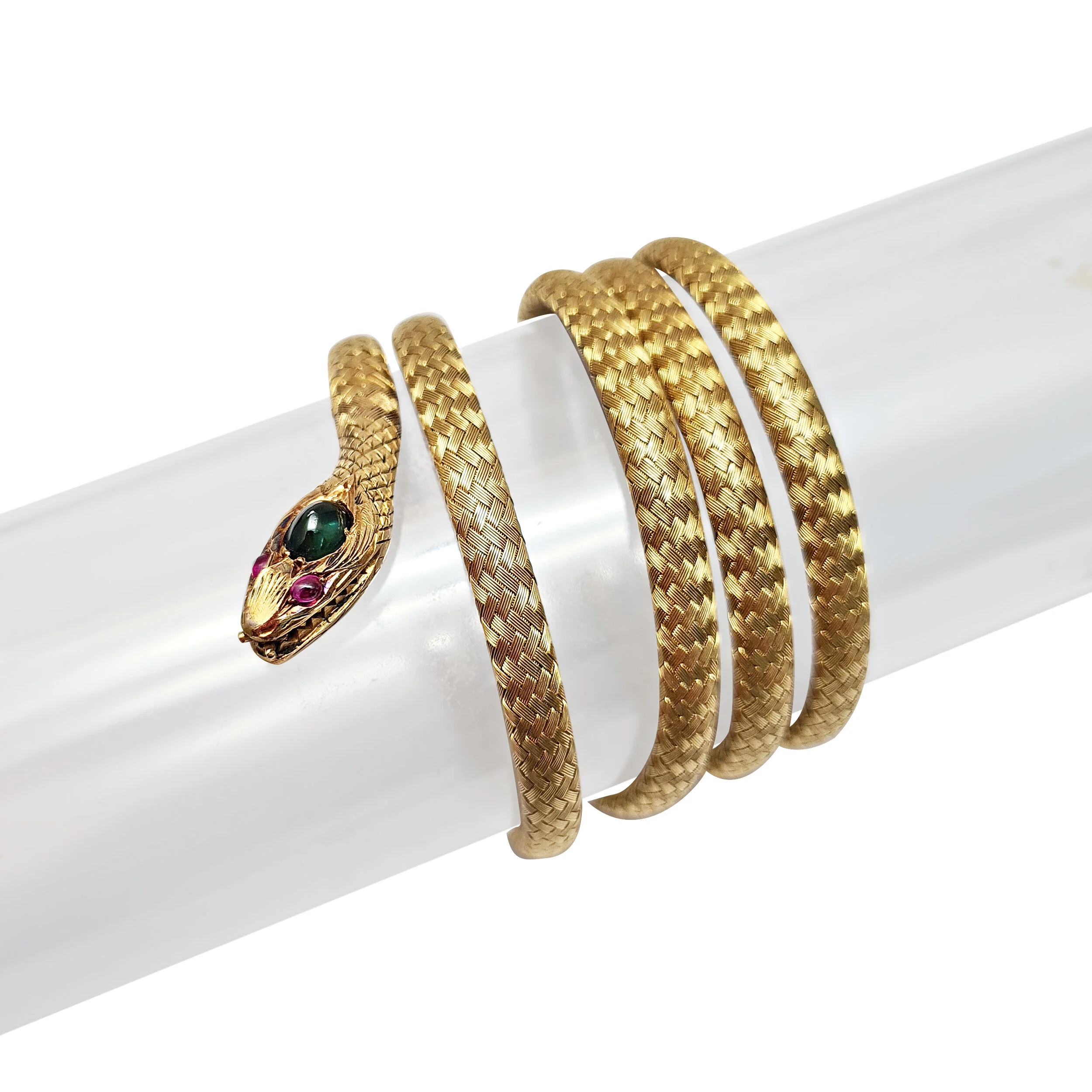 TN-1288:GP Gold and Sapphire Snake Bracelet.jpg
