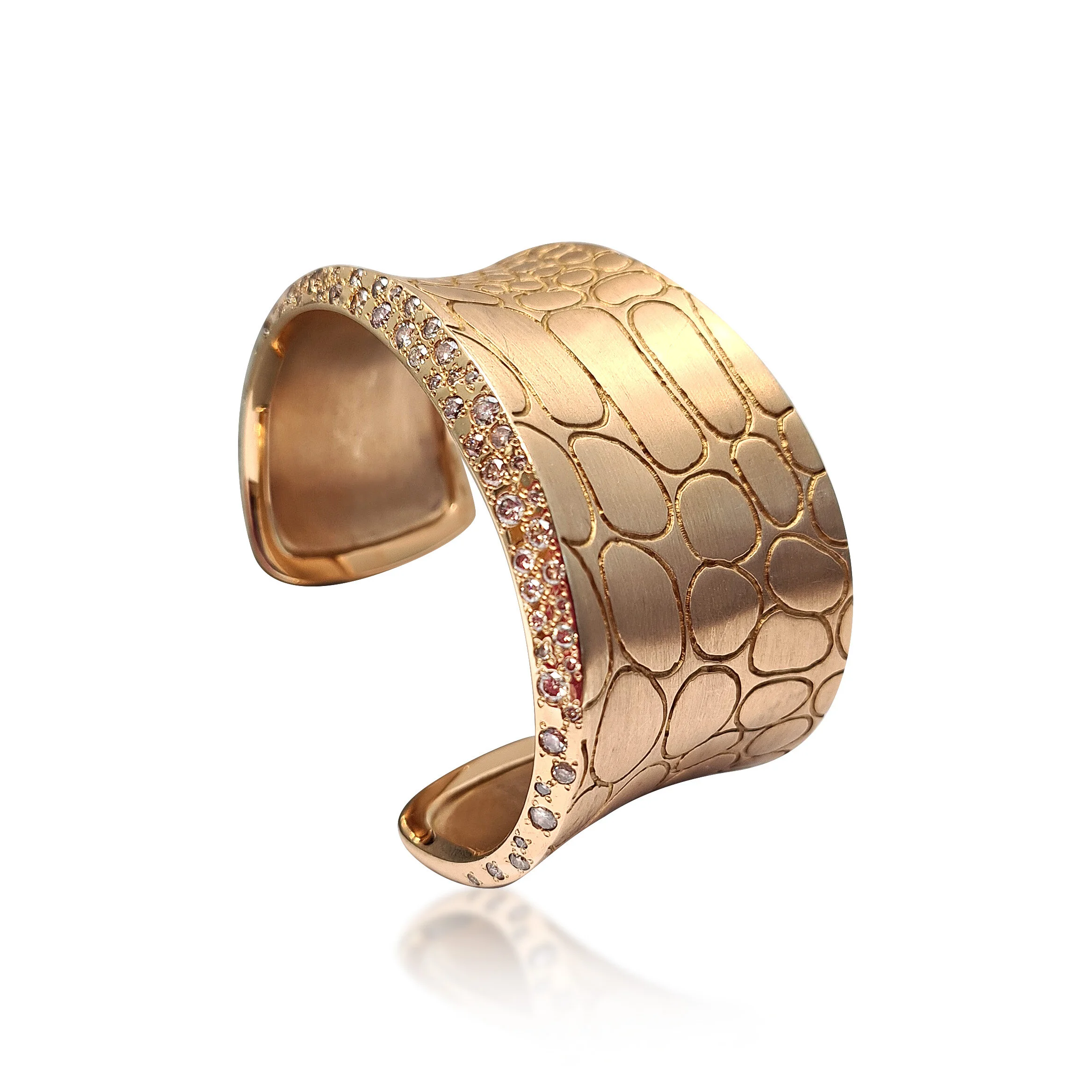 An 18K Gold and Diamond Cuff Bracelet, by Pomellato