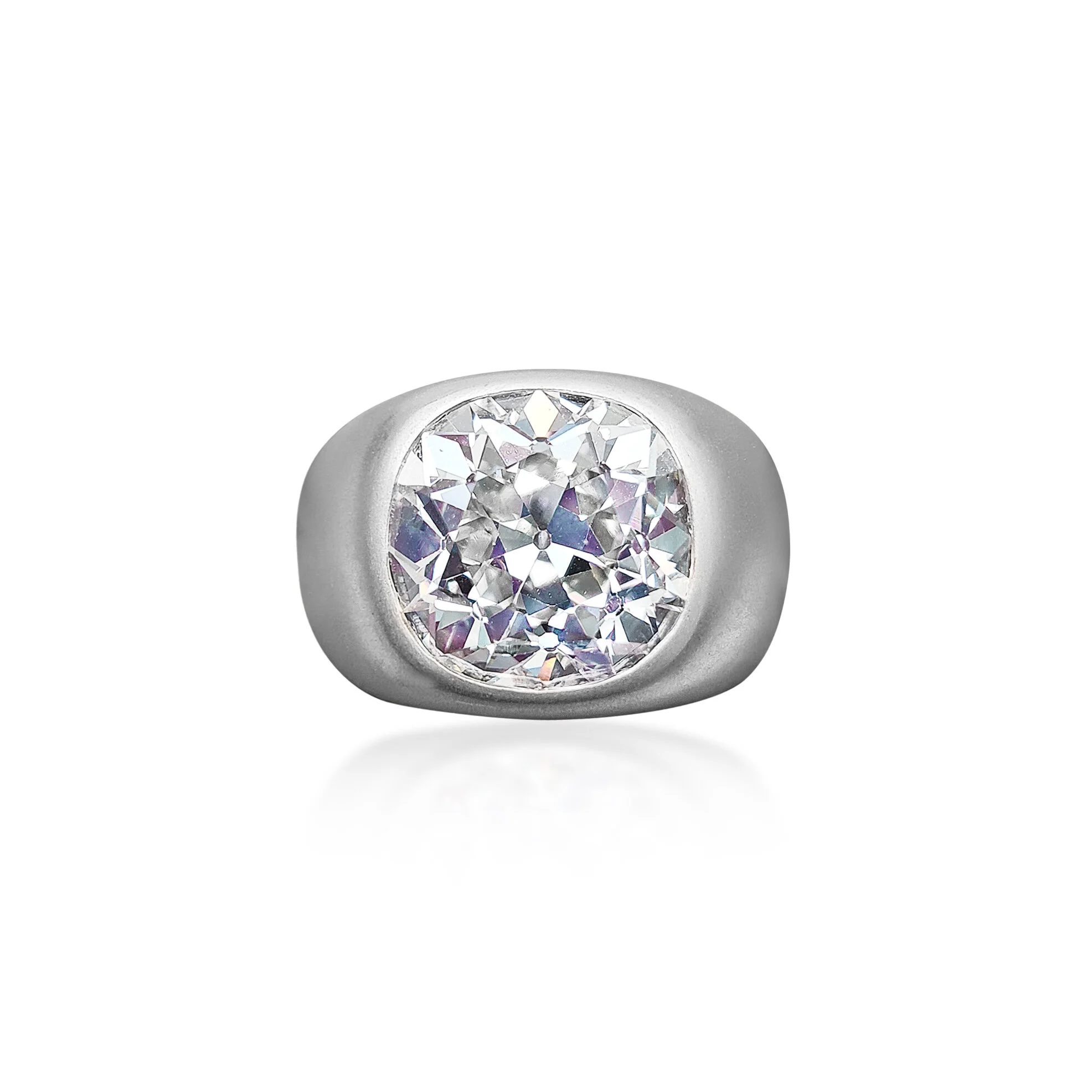An Old Mine Cut Diamond Ring