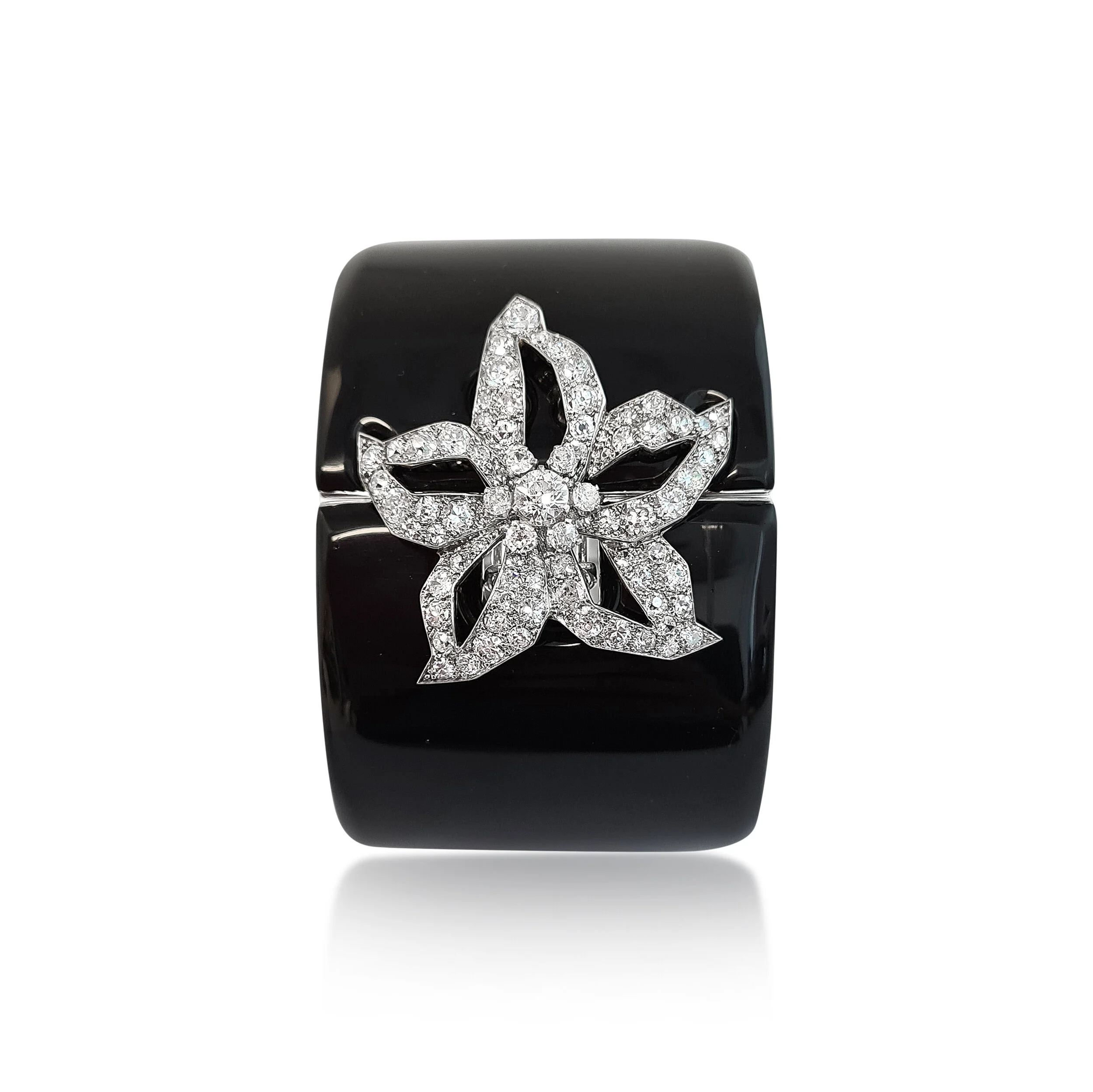 TN-29766 Dia Brooch by Cartier n a lacquer bangle.jpg