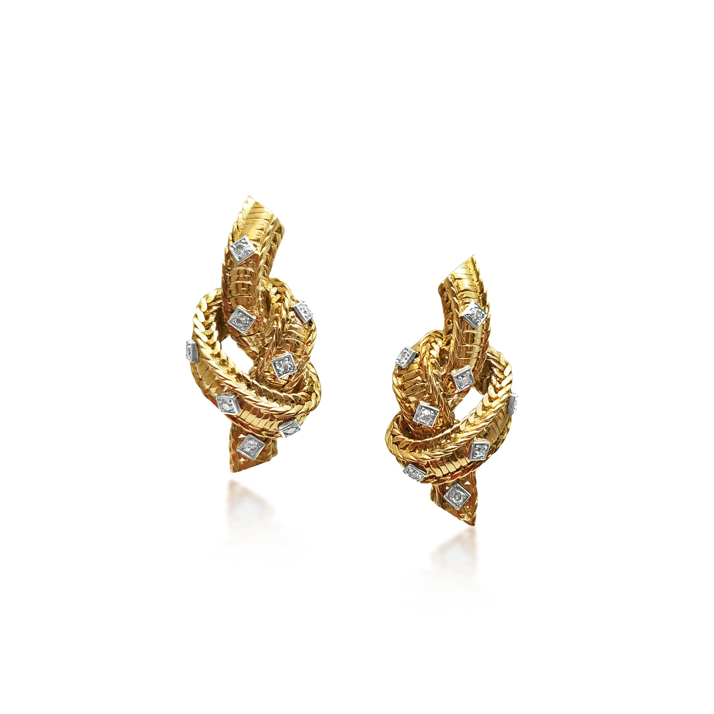 EA273:210209 18K YG n Dia Knot Earrings by Sterle .jpg