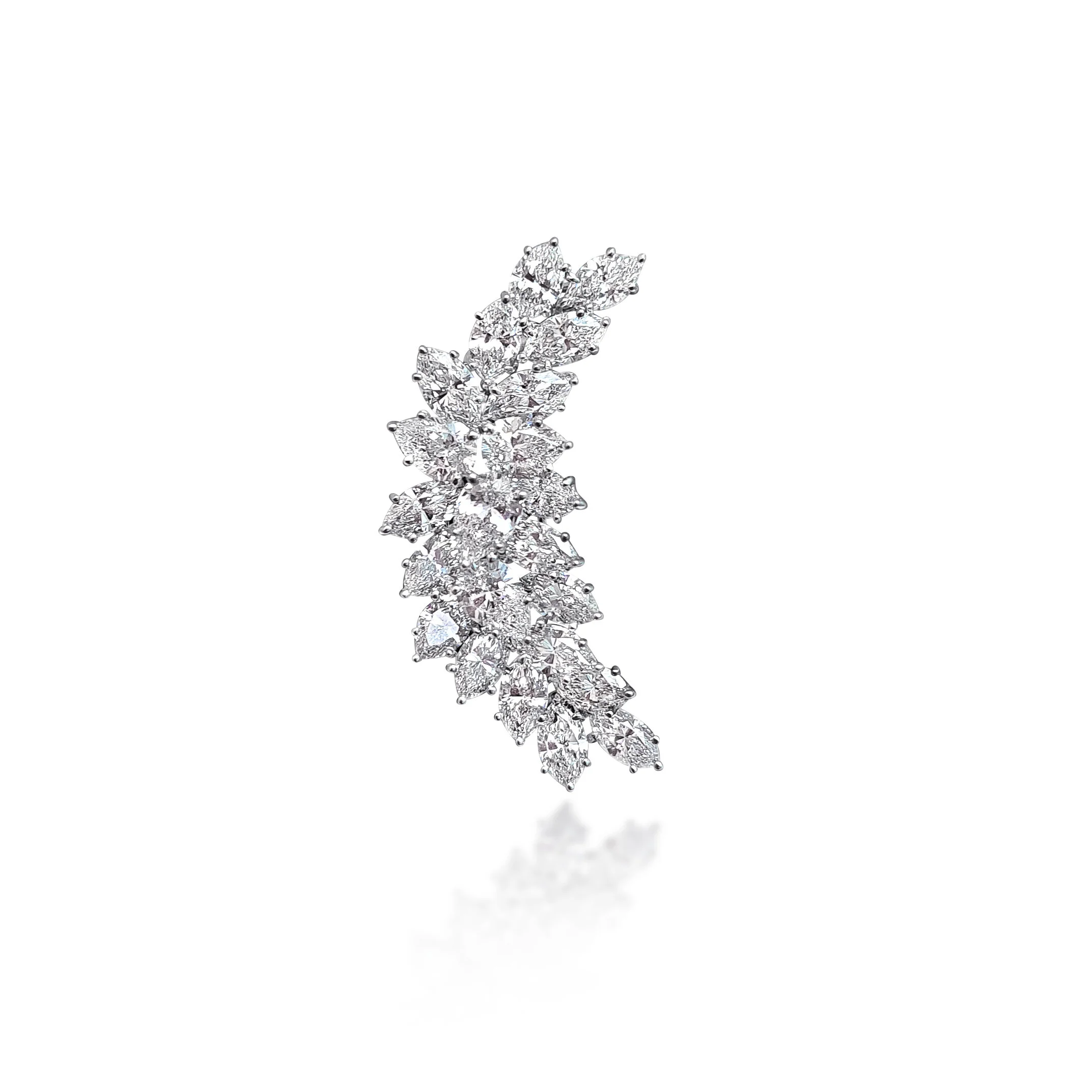 A Diamond Crescent Cluster Brooch, by Harry Winston