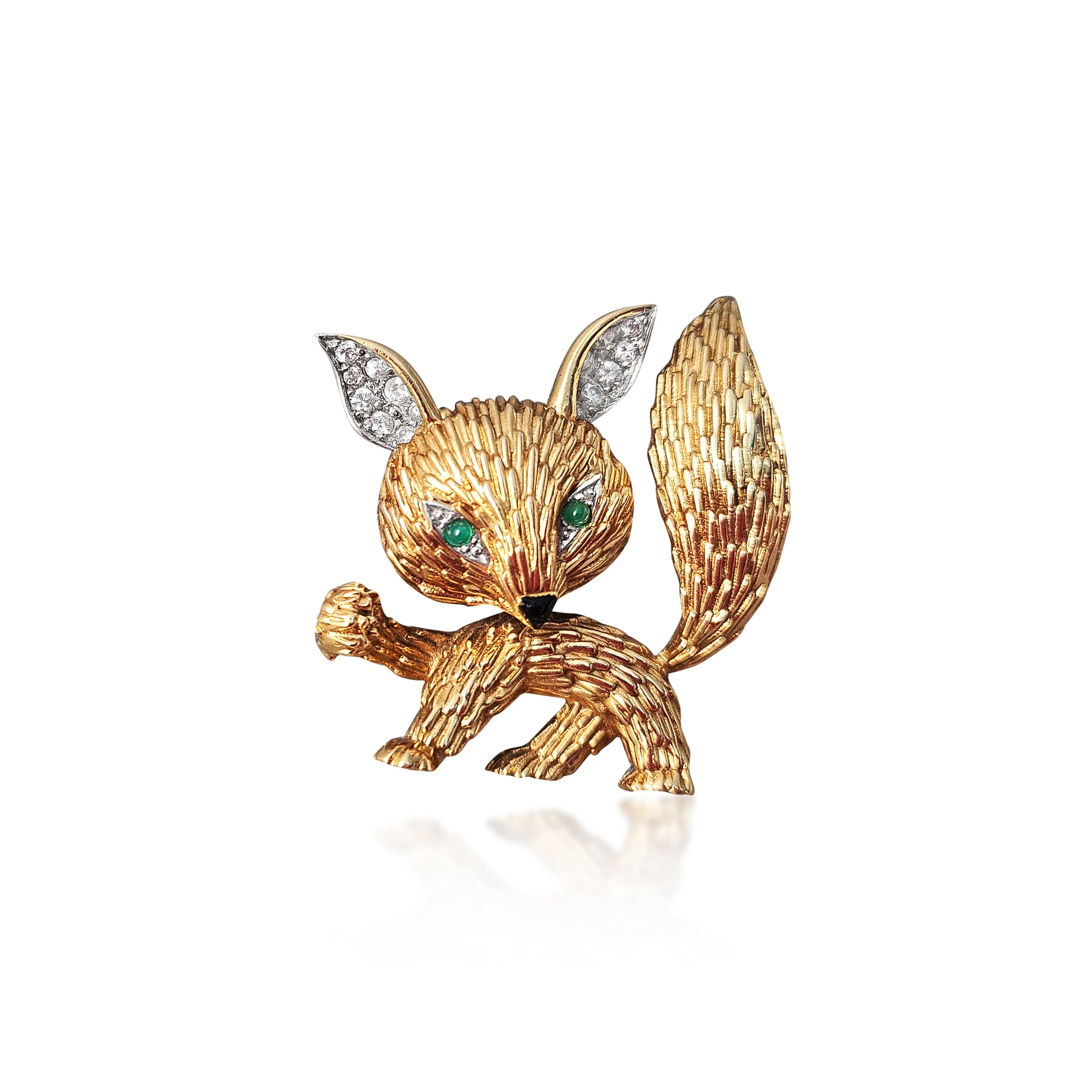 A Gold and Diamond Fox Brooch, by Boucheron