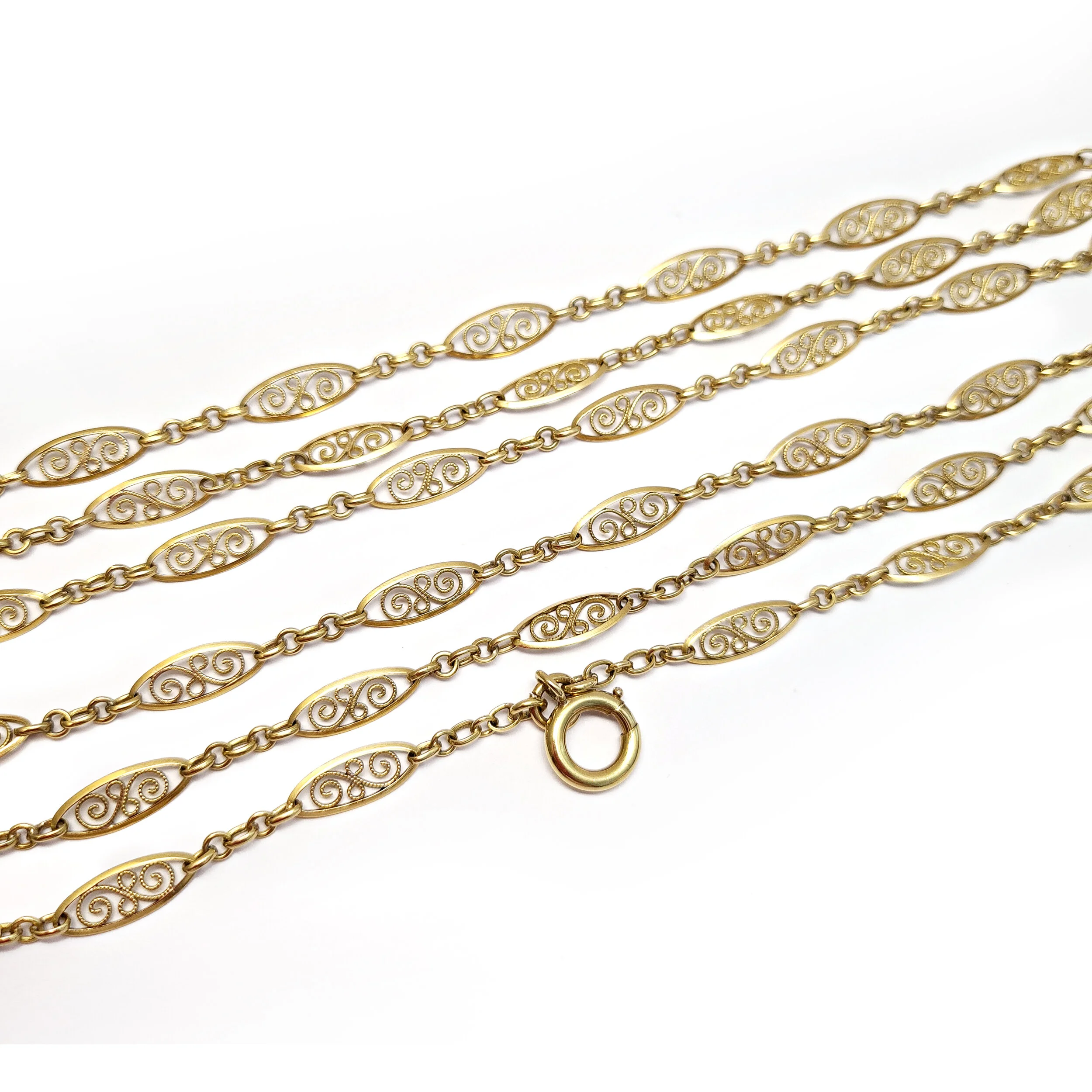 NK115:210401 Antique Gold Sautoir c 1880 2.jpg