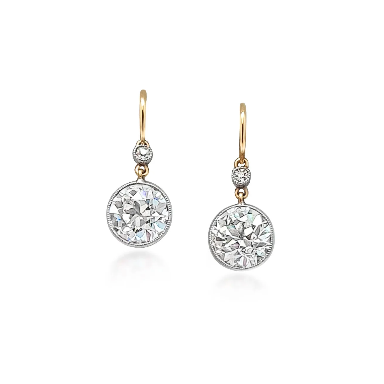 A Pair of Belle Epoque Diamond Earrings