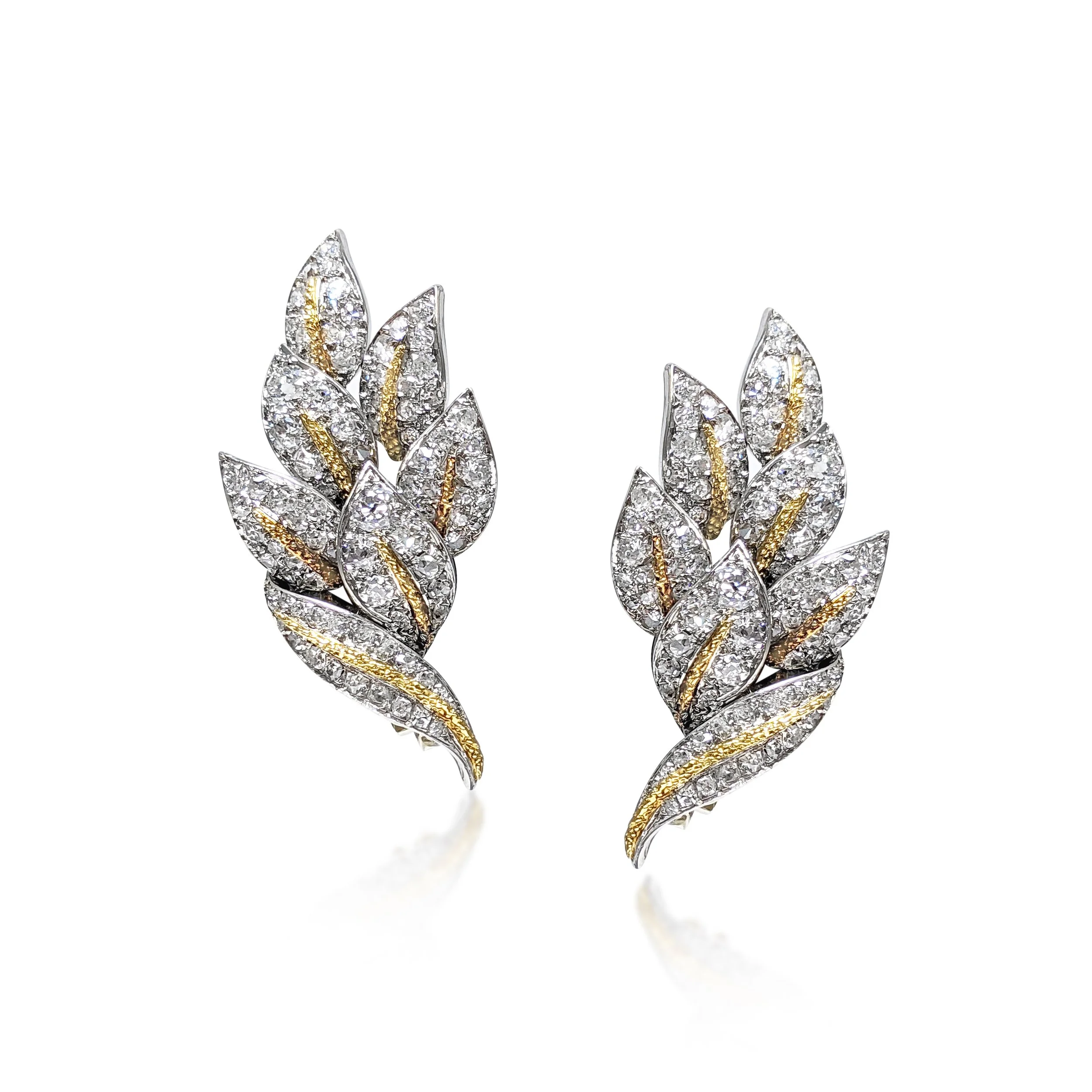 A Pair of Diamond Earclips