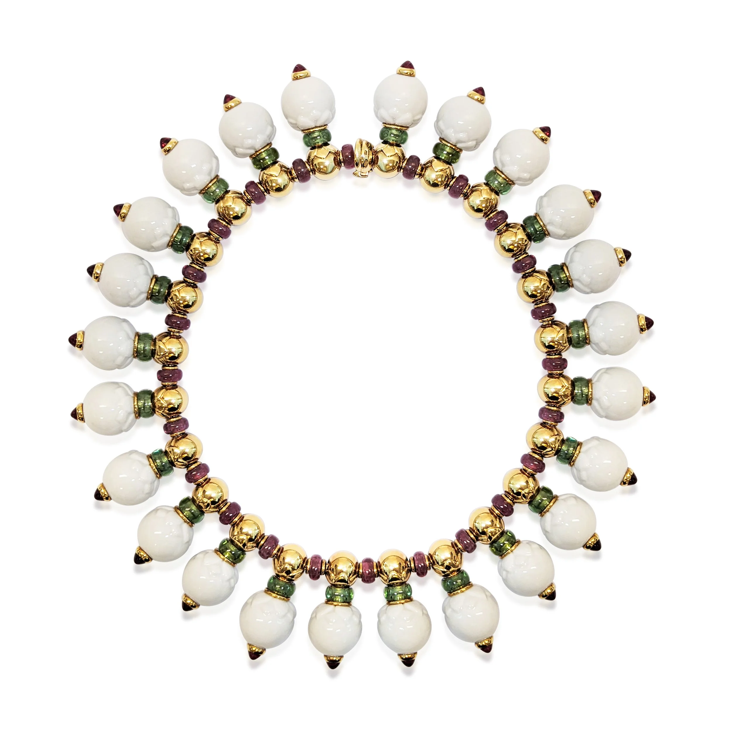 A Porcelain and Gem Set "Chandra" Necklace, by Bulgari, 1994
