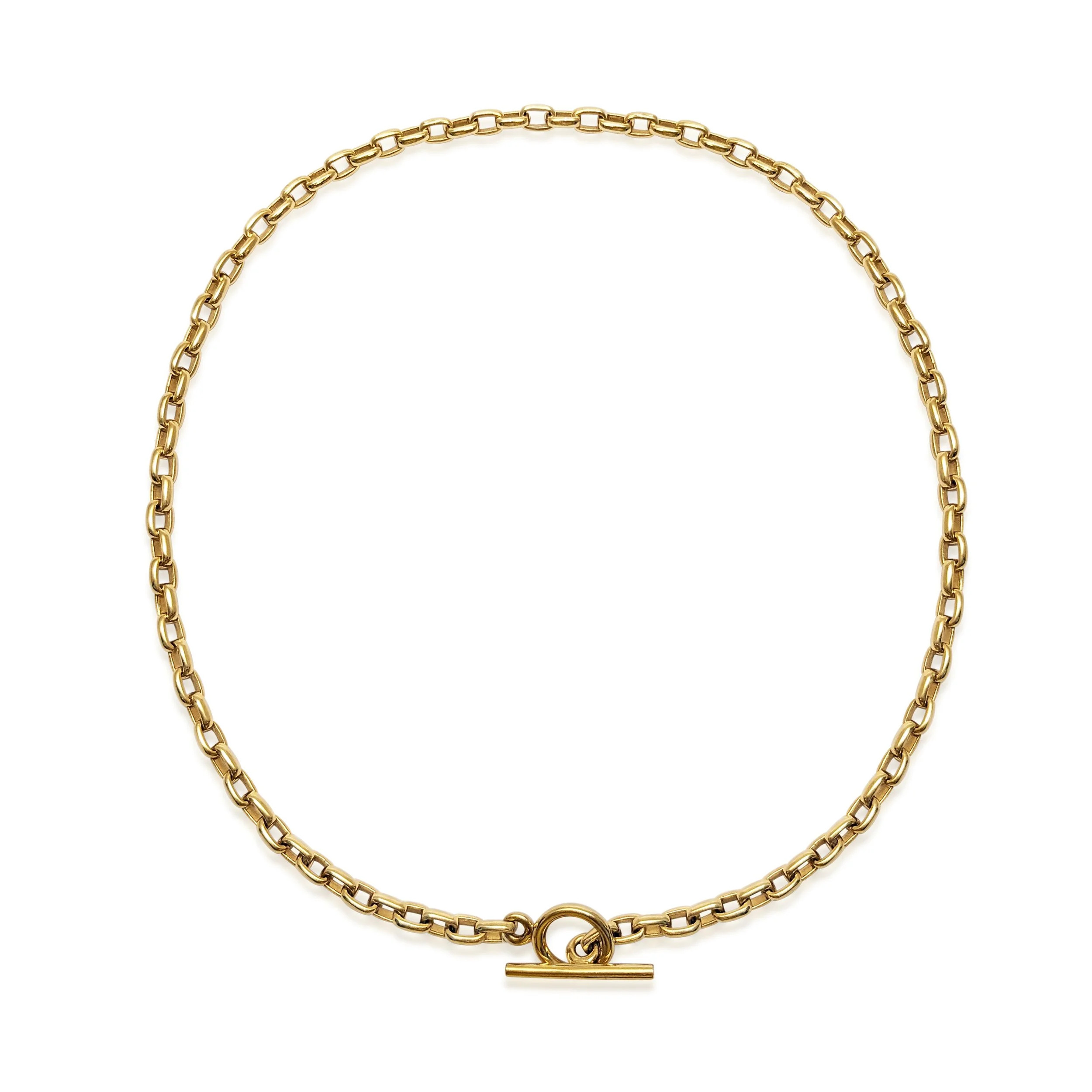 An 14K Yellow Gold Toggle Necklace