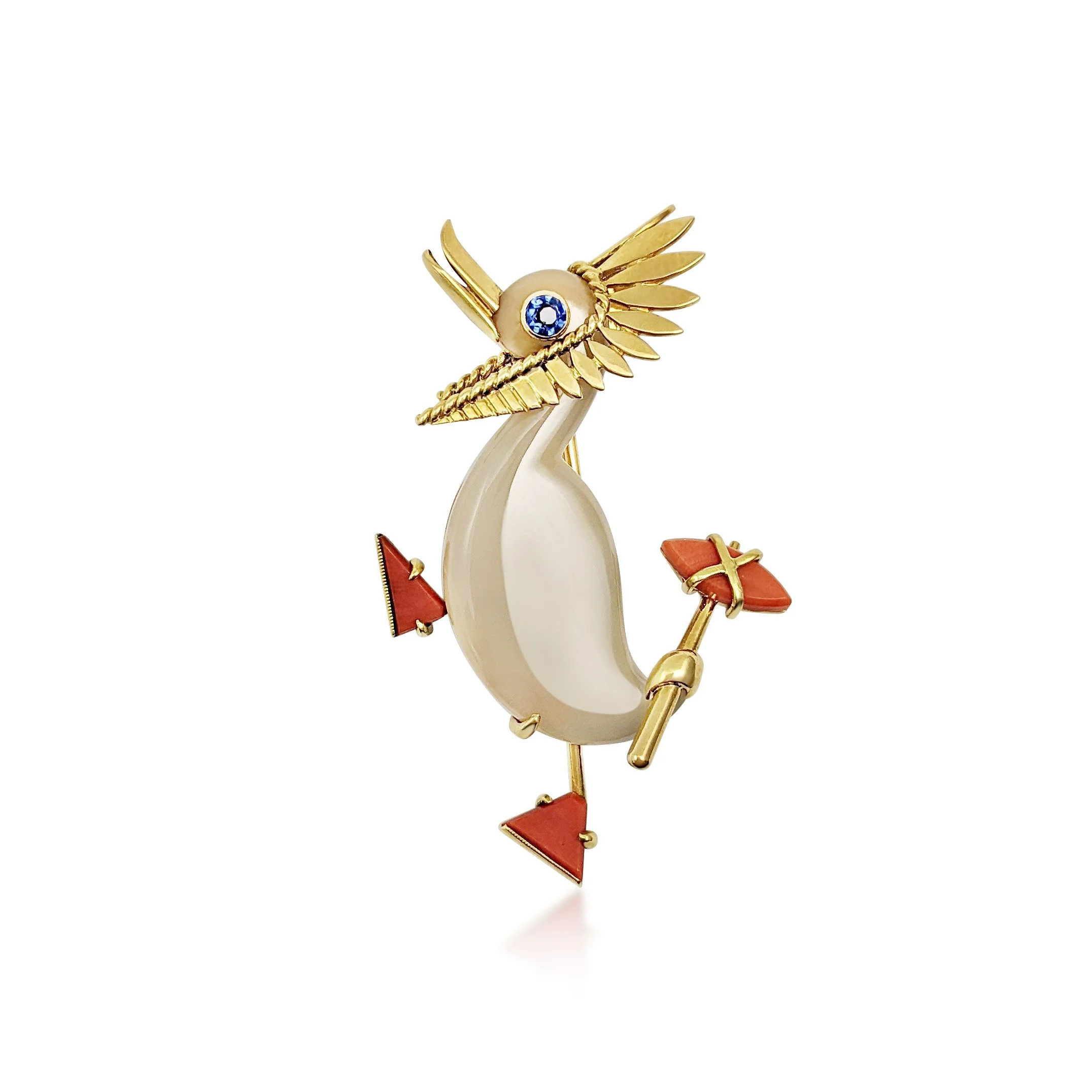A Gem-set Duck "Indian" Brooch, by Cartier, circa 1950's