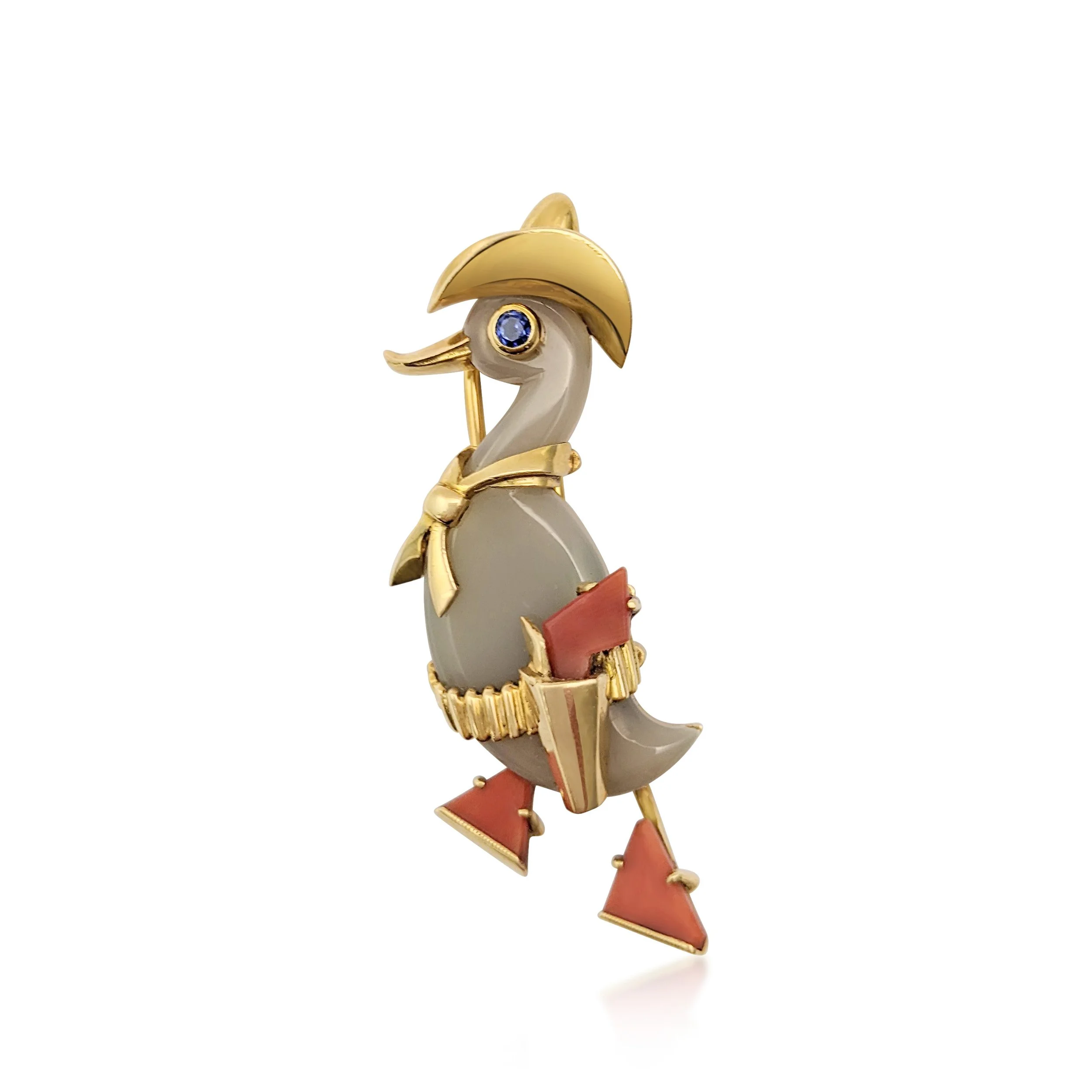 A Gem-set Duck "Cowboy" Brooch, by Cartier circa 1950's