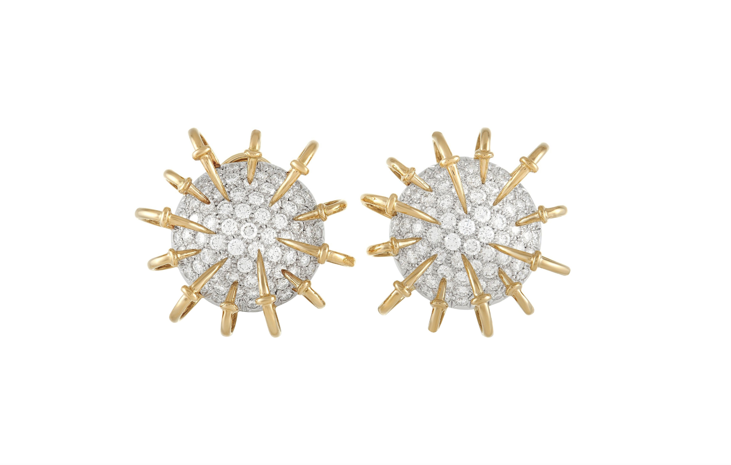 Pair of Diamond 'Apollo' Earclips by Schlumberger for Tiffany & Co.