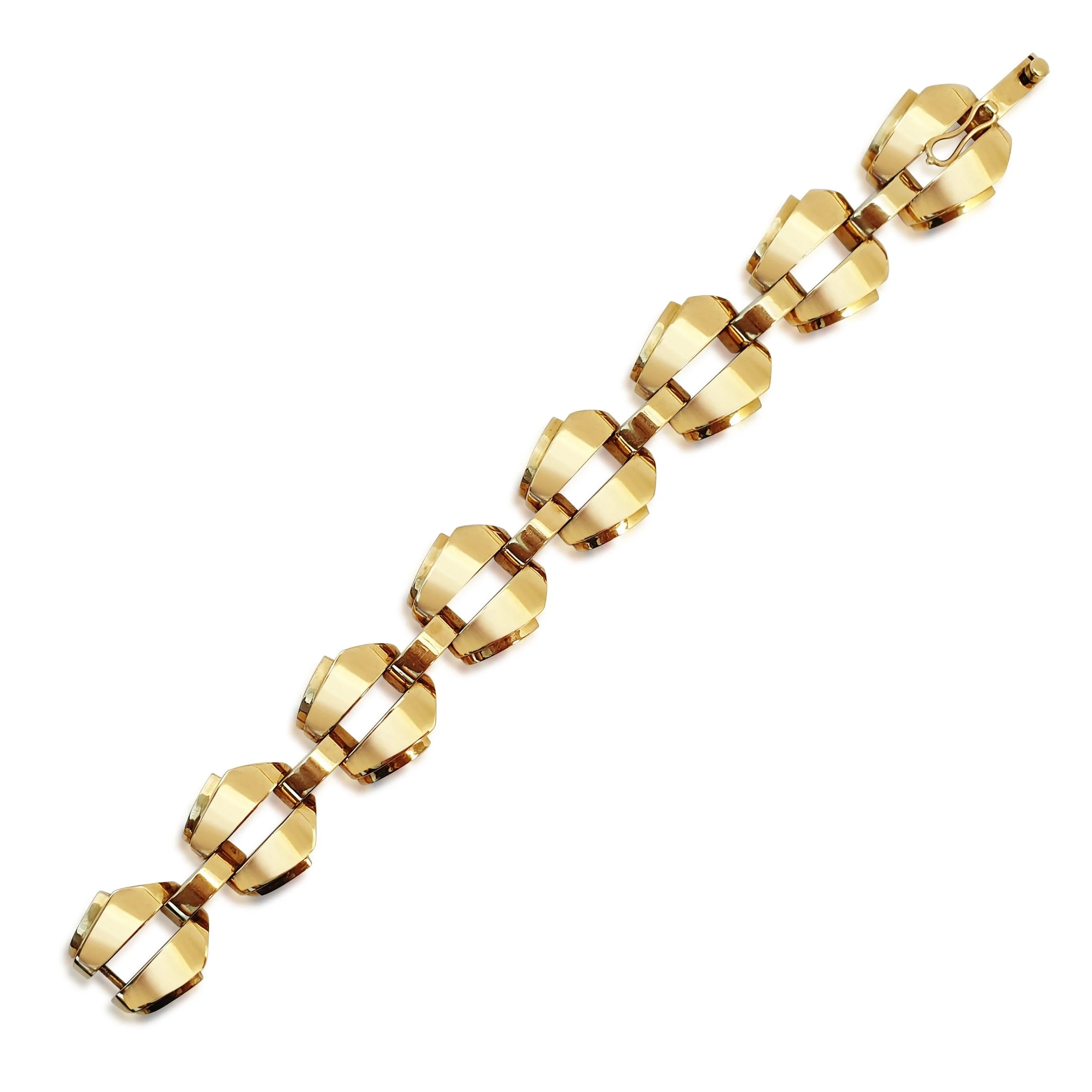 A 14K Yellow Gold Retro Link Bracelet,  by Tiffany &amp; Co