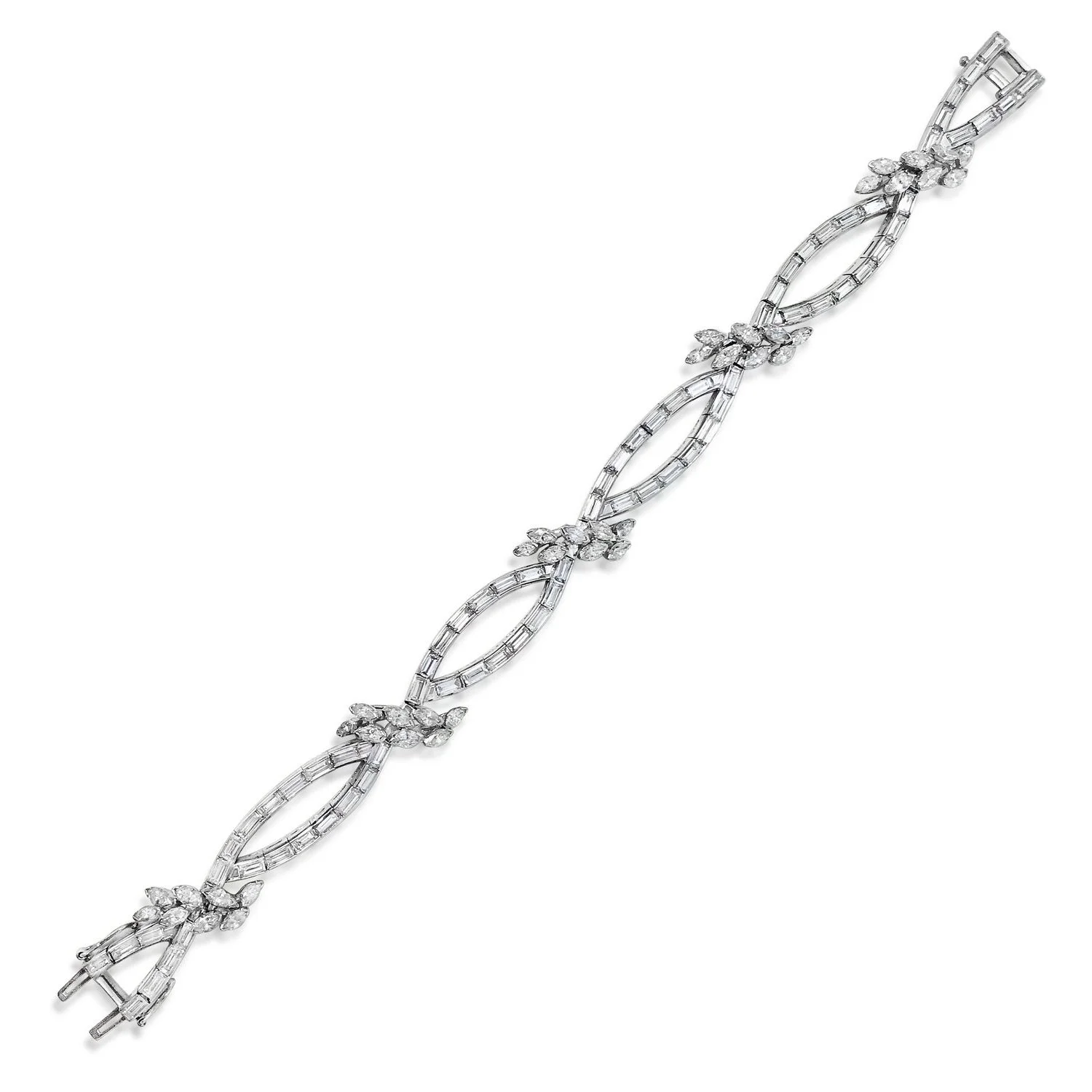 A DIAMOND AND PLATINUM BRACELET, ATTRIBUTED TO OSCAR HEYMAN
