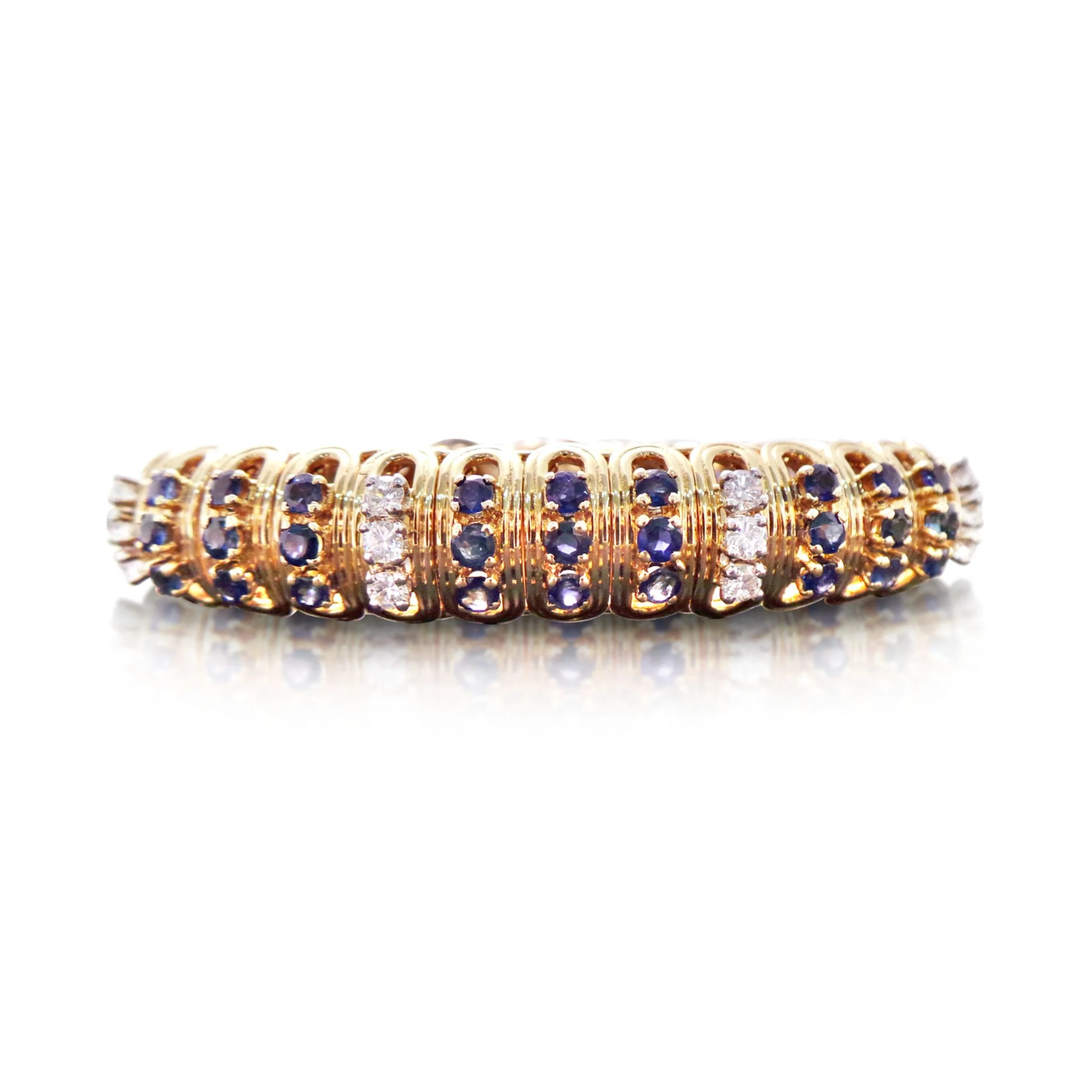 A SAPPHIRE AND DIAMOND BRACELET, BY BOUCHERON, CIRCA 1970