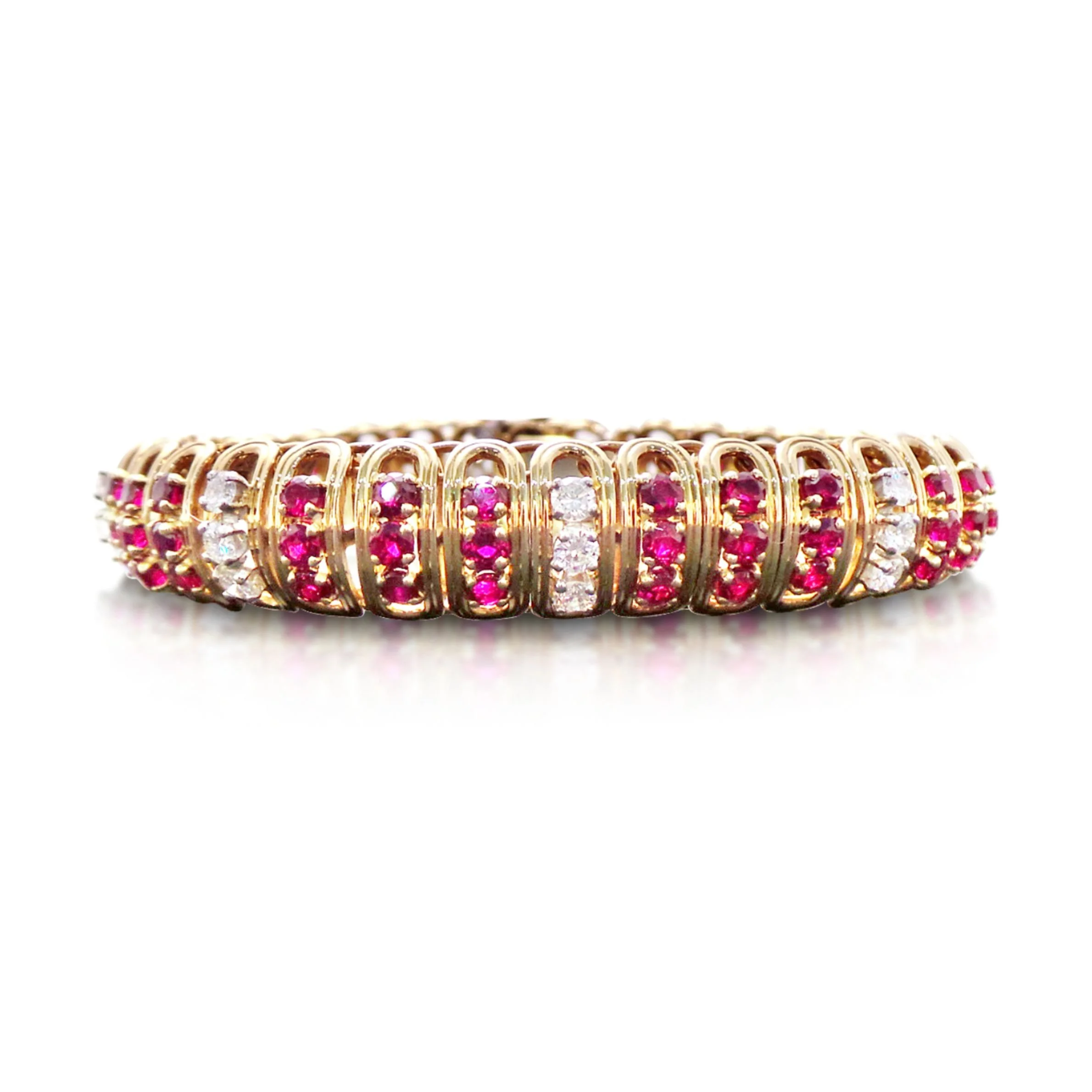 A RUBY AND DIAMOND BRACELET, BY BOUCHERON, CIRCA 1970