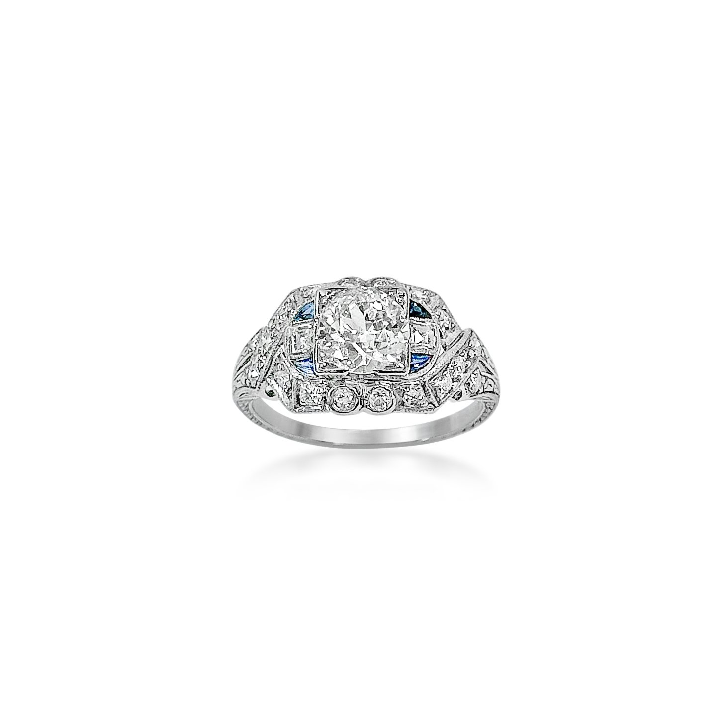 TN-PY1084:250318 An Art Deco Diamond and Sapphire Ring .jpg