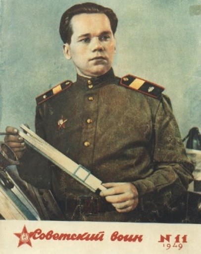  Senior Sergeant Mikhail Kalashnikov (Kalasnyikov) the inventor of the automatic rifle named after him and designed in 1947 