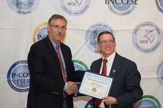 Mike Pafford, Chapter President, thanks Mark Kaczmarek, ASEP, for his service as Membership Director for the past two years.