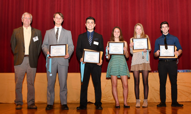 Don Gantzer (left) With 2017 AACPS S&E Fair Awardees