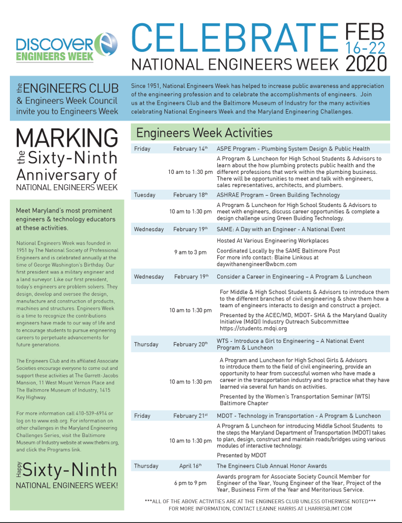 Engineers Week 2020 — INCOSE Chesapeake Chapter
