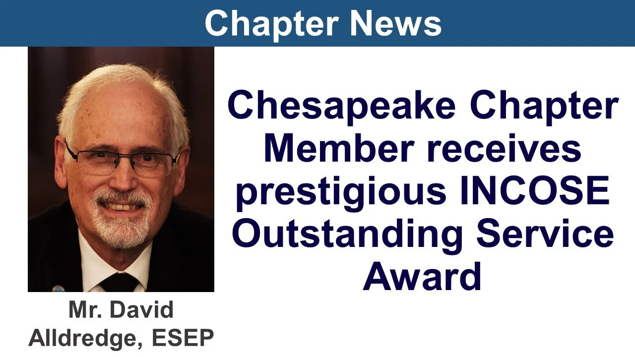 Chesapeake Chapter Member Receives INCOSE Outstanding Service Award
