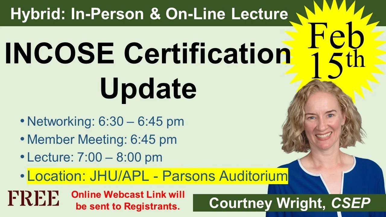 INCOSE Certification Update