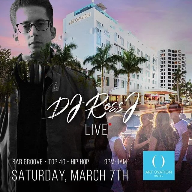 Guess who&rsquo;s back at @artovationhotel on Saturday March 7th??? Come grab a drink and enjoy the vibe at @perspectivesarasota! 🎧👊🏼 #djrossj #artovationhotel #artovation #perspectiverooftopbar #srq #sarasota #sarasotaflorida #sarasota_florida #f