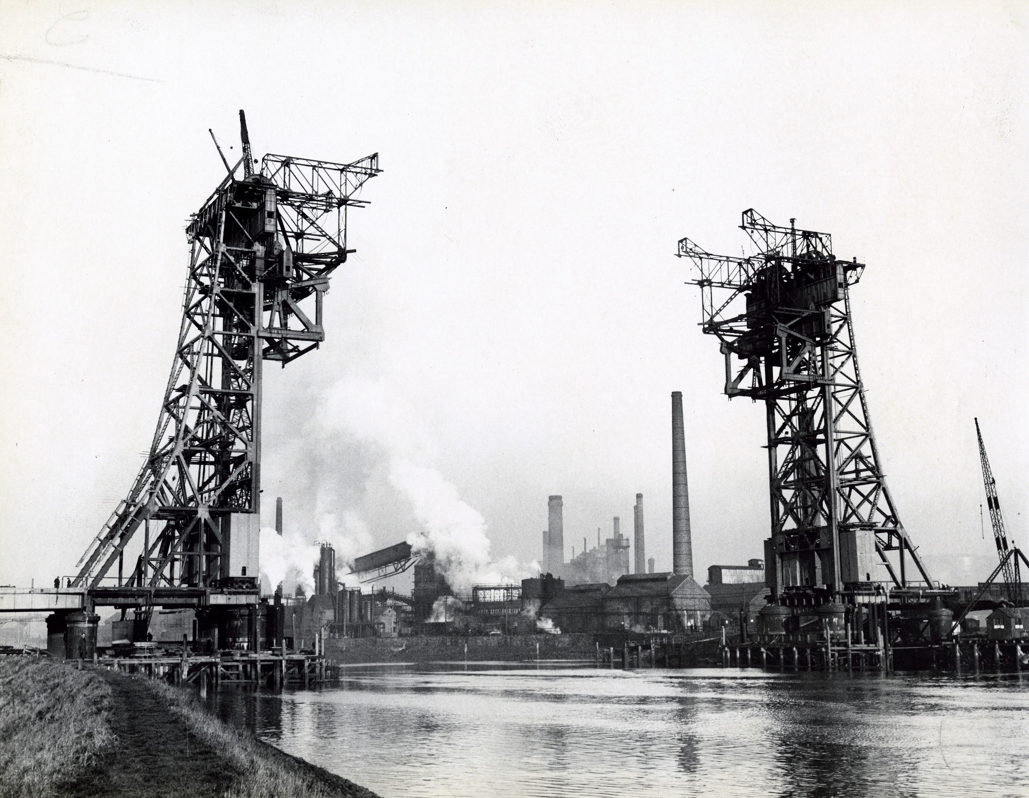 13. Tees Newport Bridge - The first vertical lift bridge in the country takes shape against a backdrop of industry along the Tees.jpg