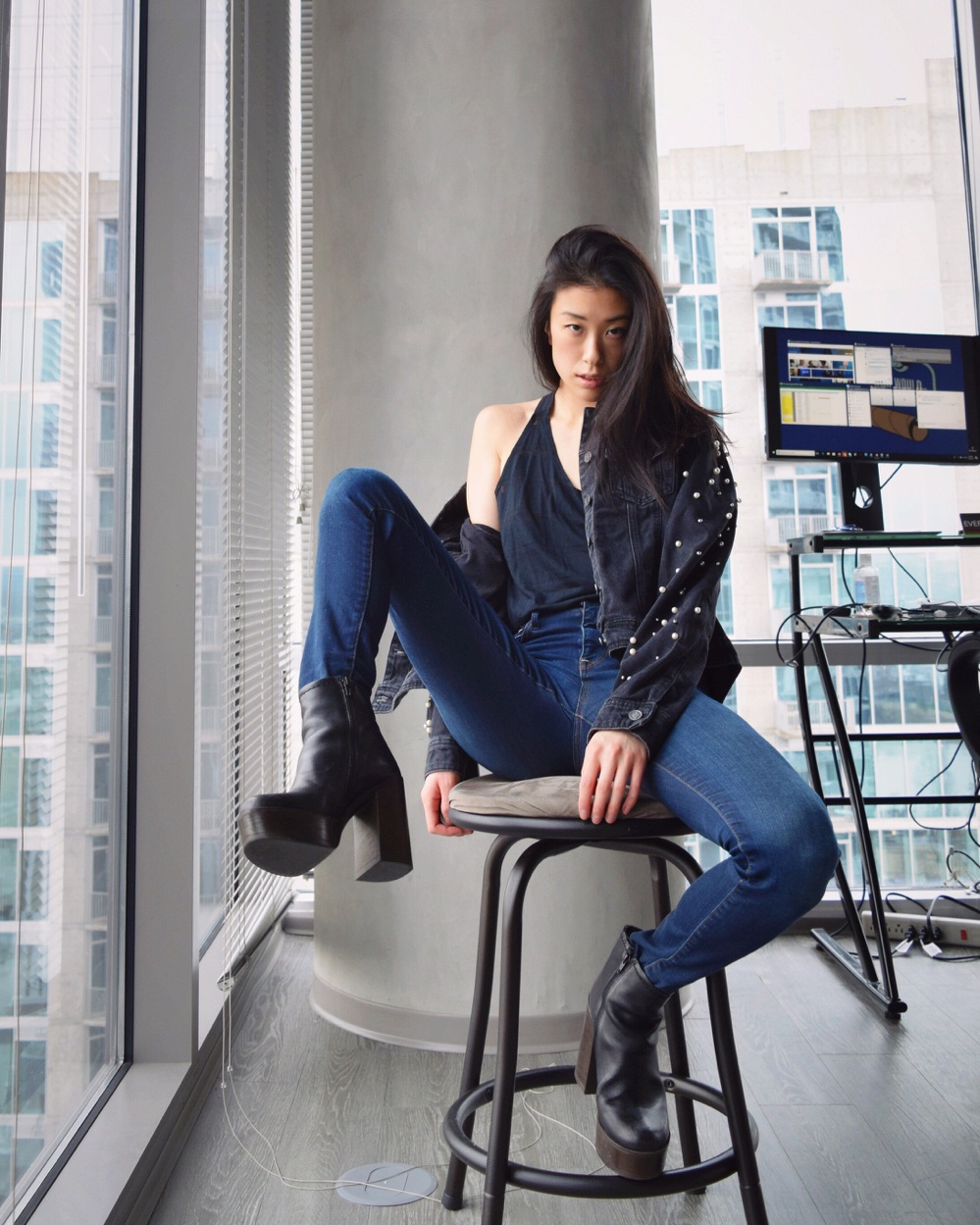 The Sensible Fay What Styling Means to Me Rocker Attitude Blue Jeans Studded Jacket