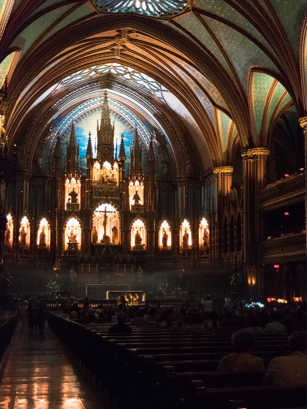 Interior of Notre Dame Basilica in Montreal